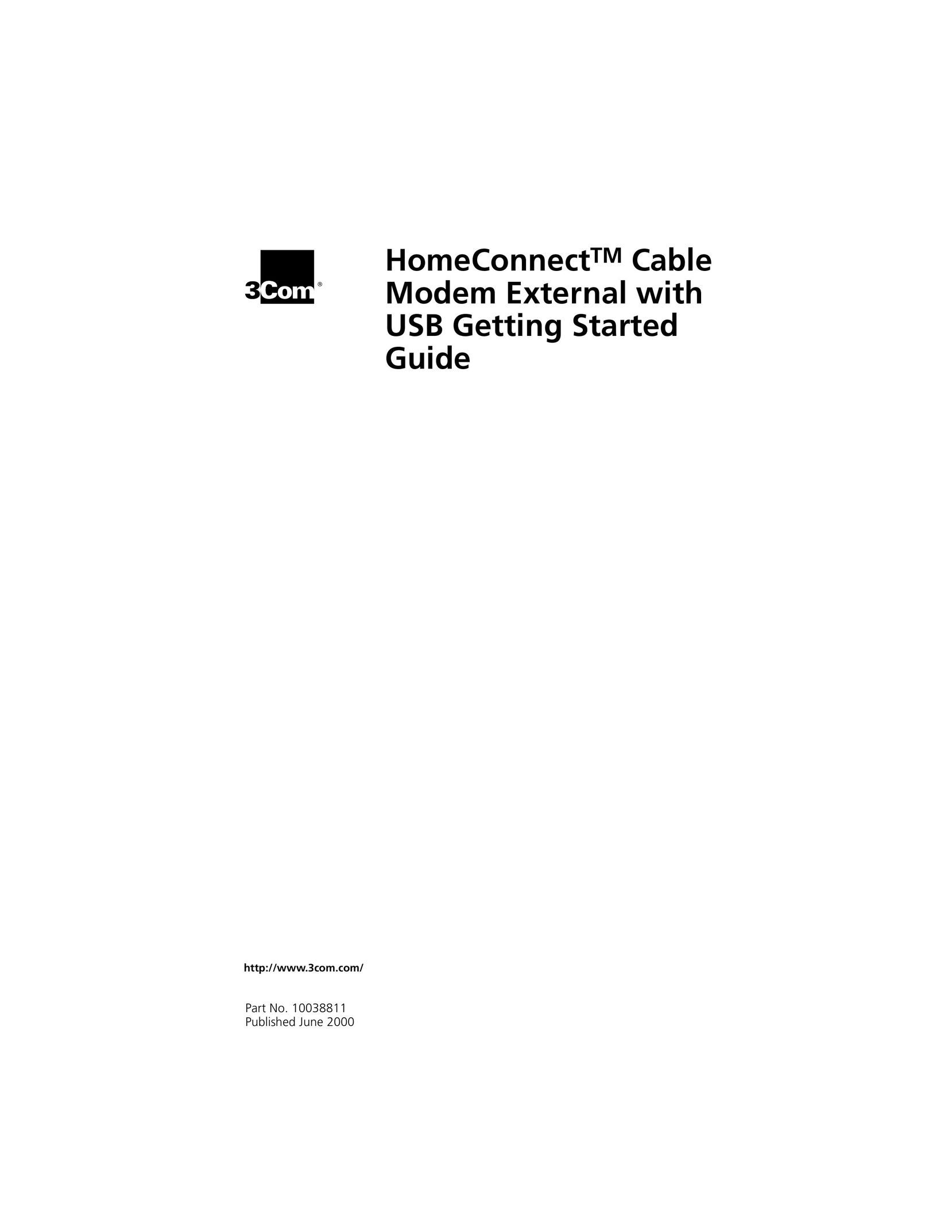 3Com Cable Modem External Modem User Manual