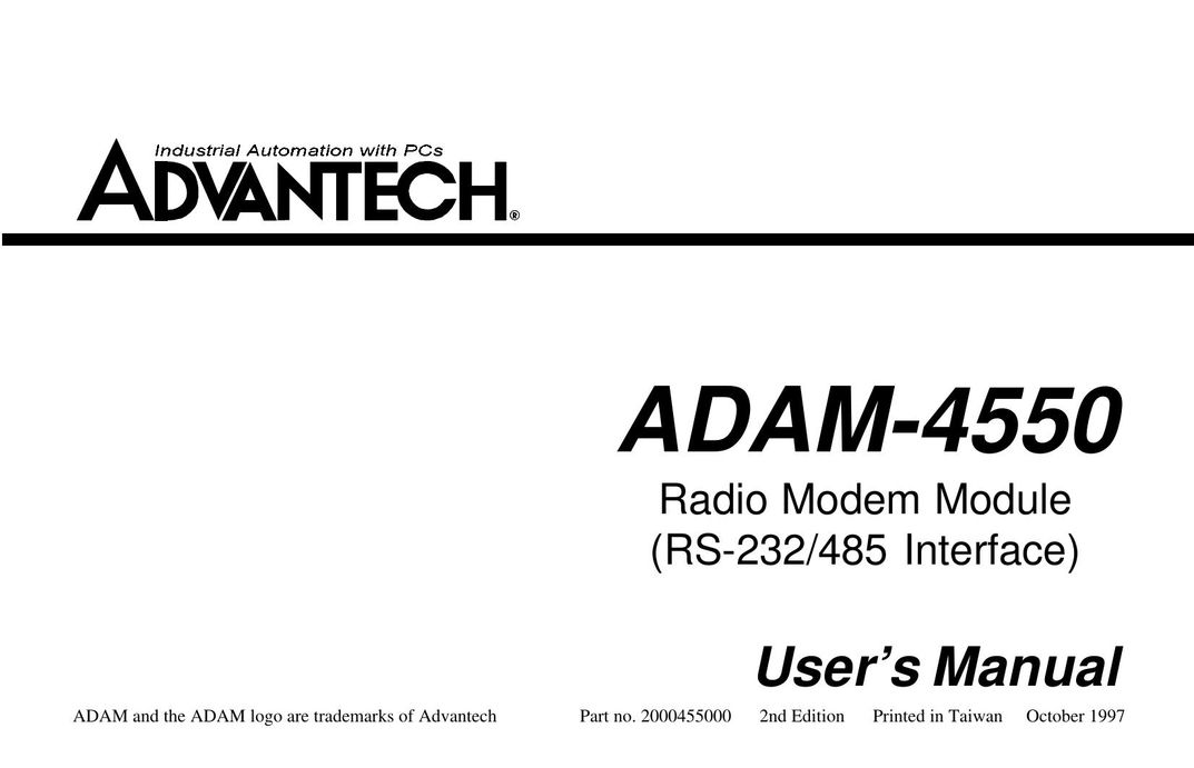 Advantech ADAM-4550 Modem User Manual