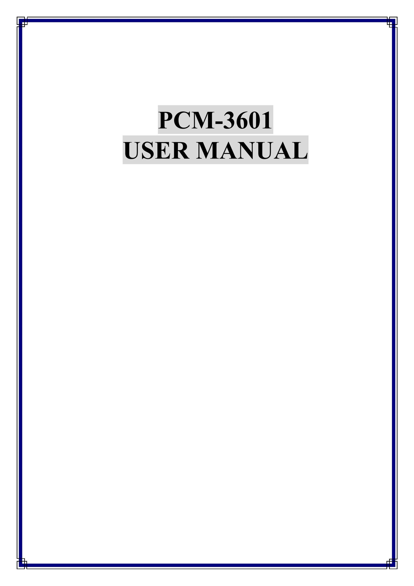 Advantech PCM-3601 Modem User Manual