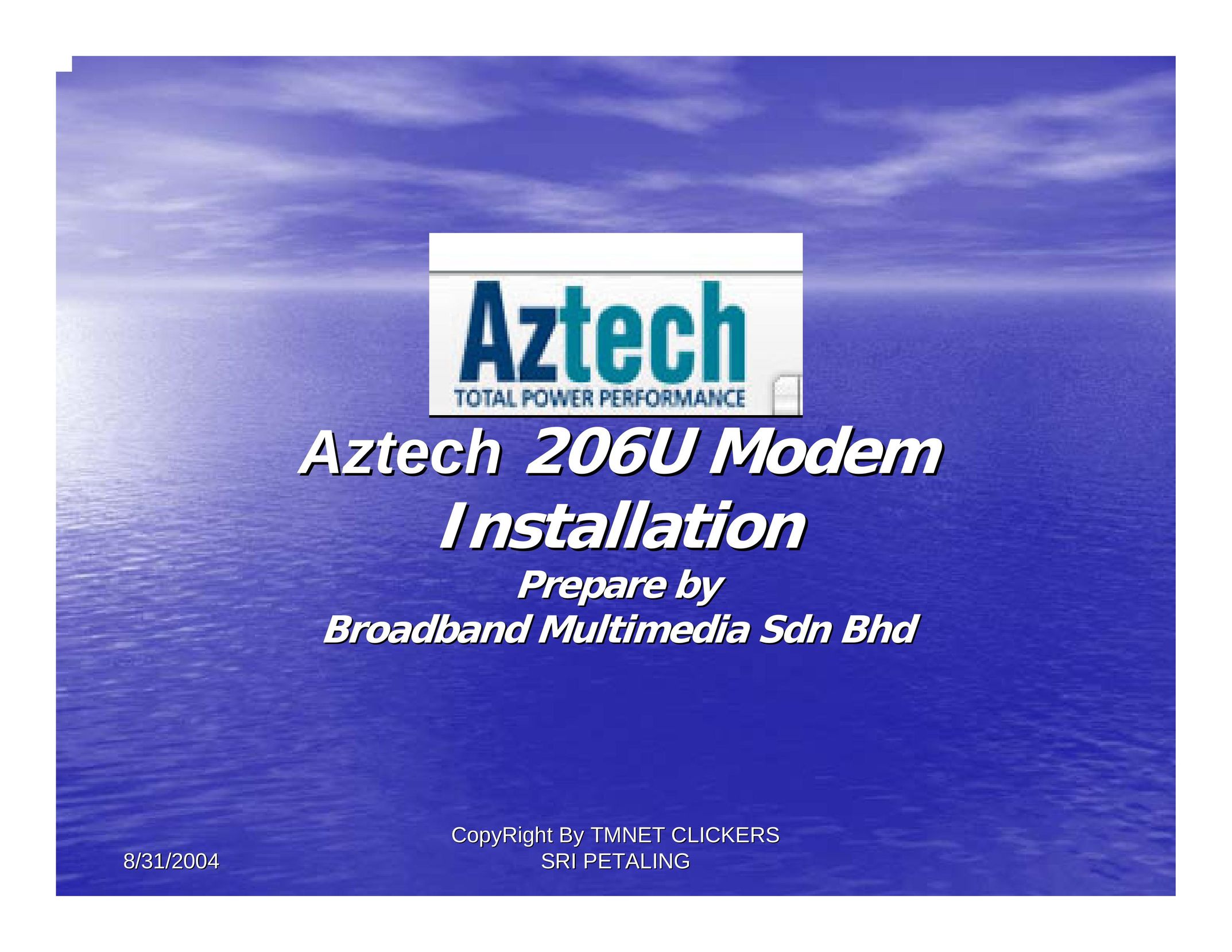 Aztech Systems 206U Modem User Manual