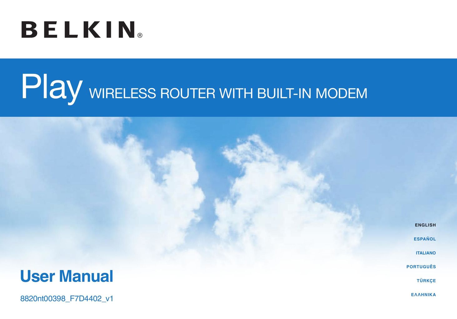 Belkin 8820nt00398_F7D4402_v1 Modem User Manual