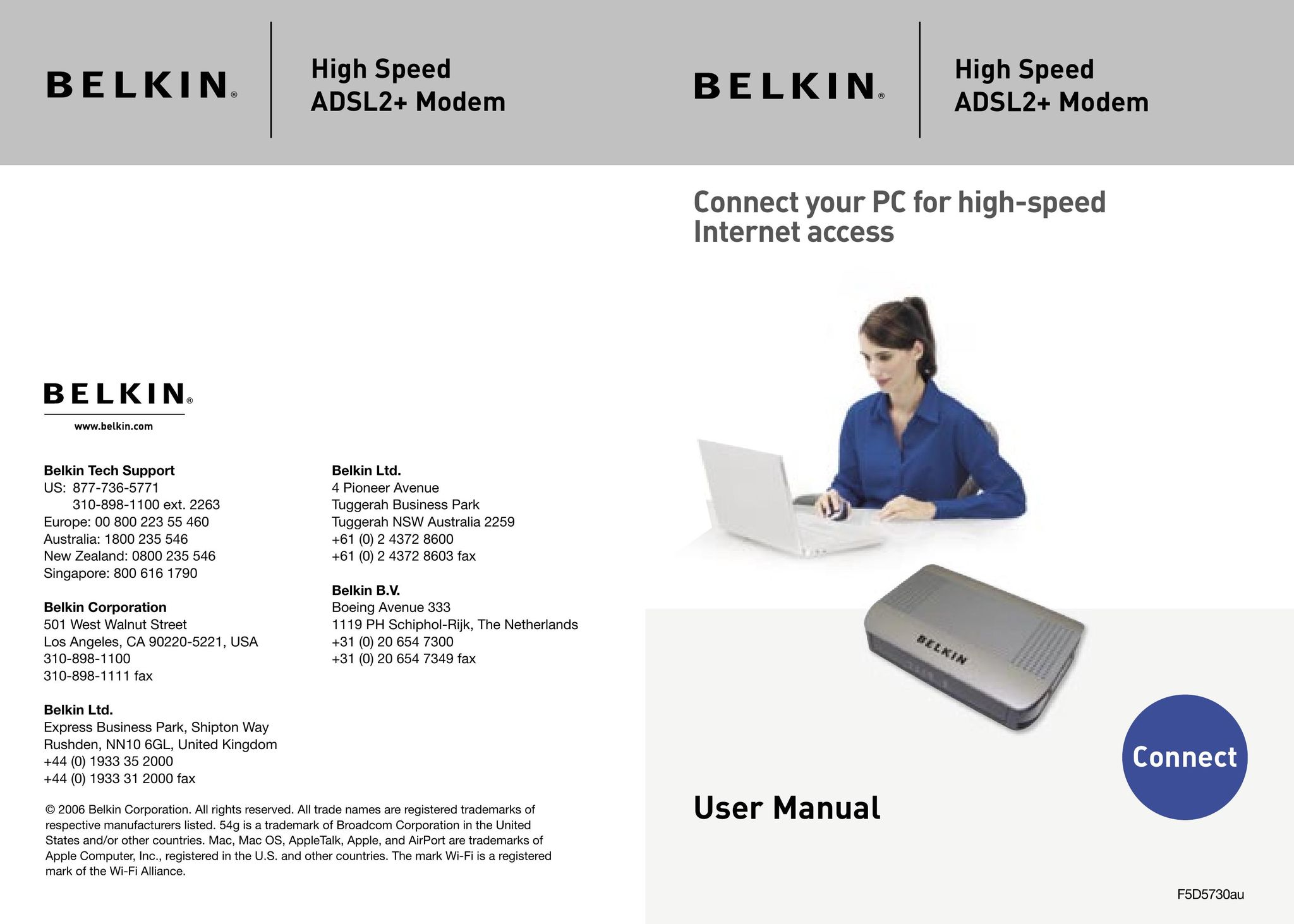 Belkin F5D5730au Modem User Manual