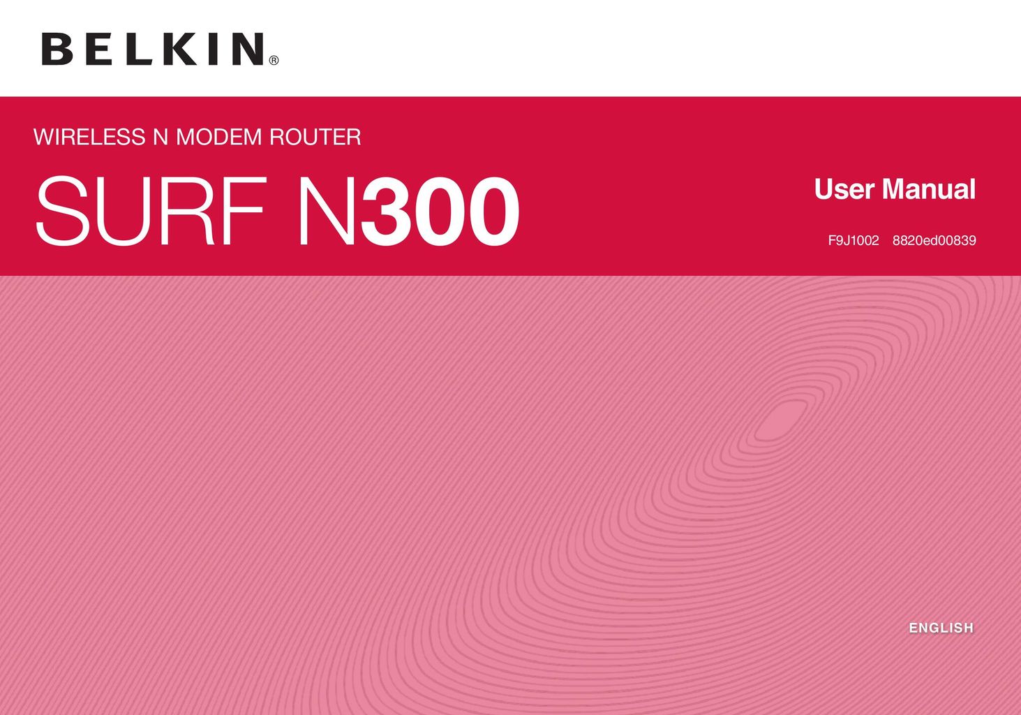 Belkin Surfn300 Modem User Manual