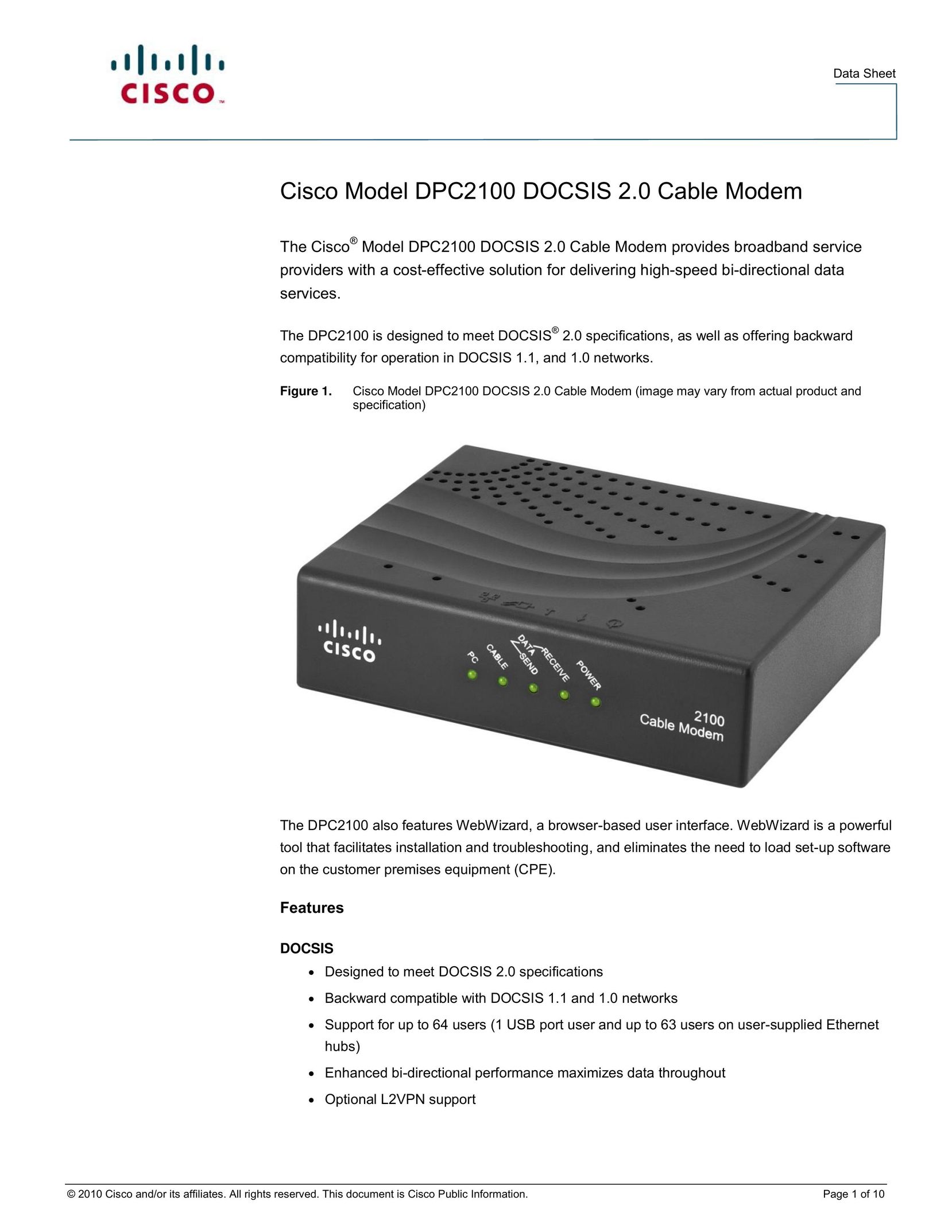 Cisco Systems 4012460 Modem User Manual