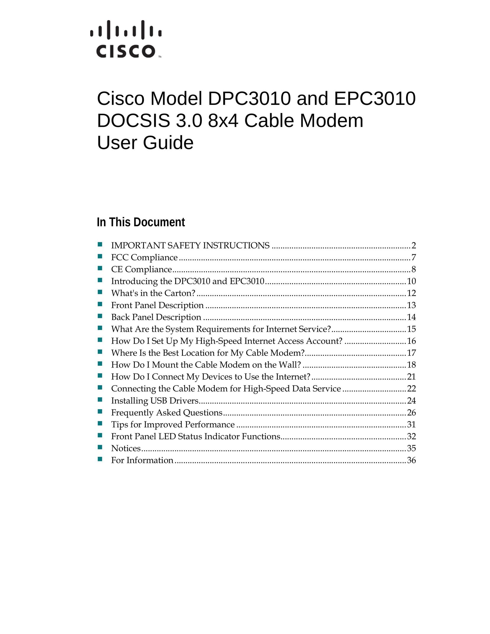 Cisco Systems 4027668 Modem User Manual