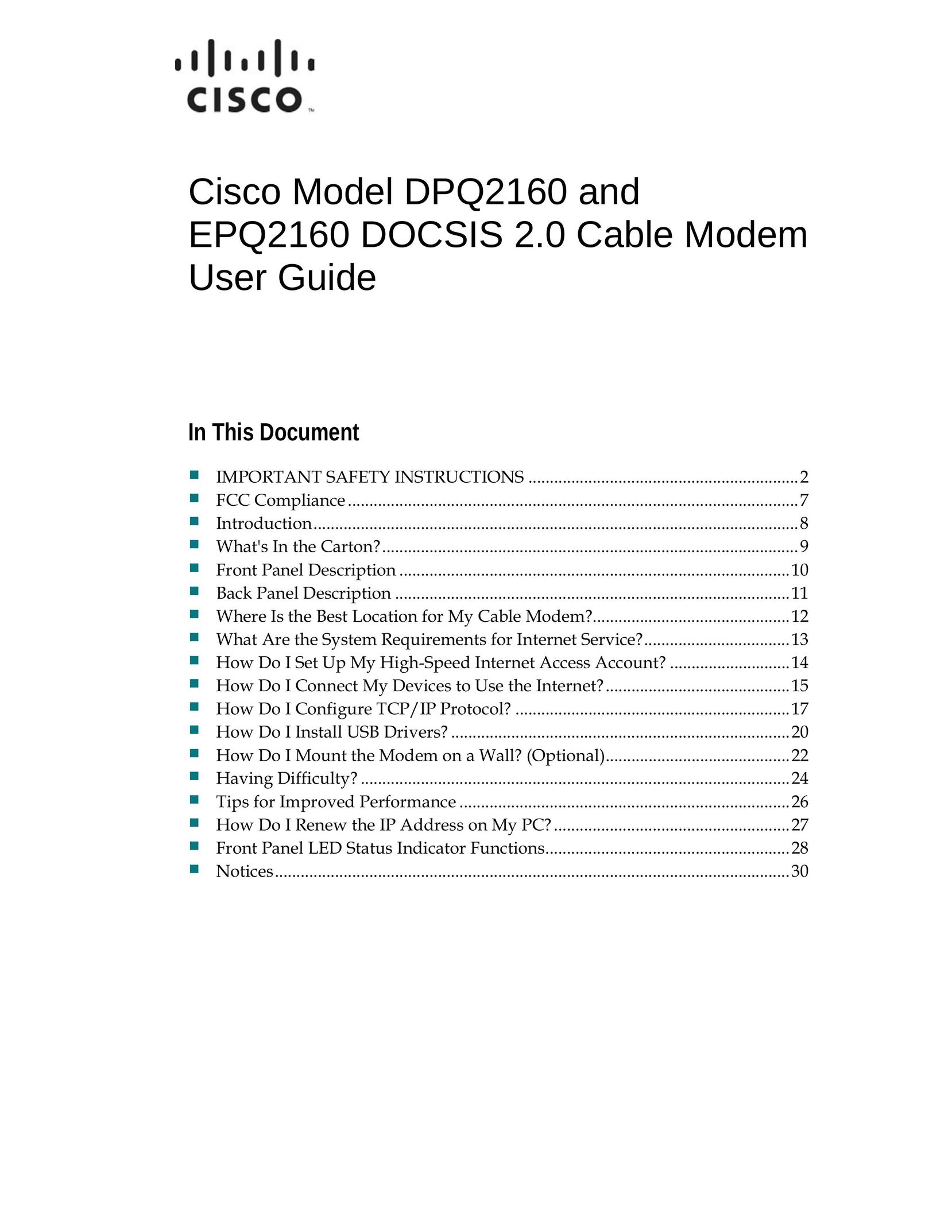 Cisco Systems 4027669 Modem User Manual