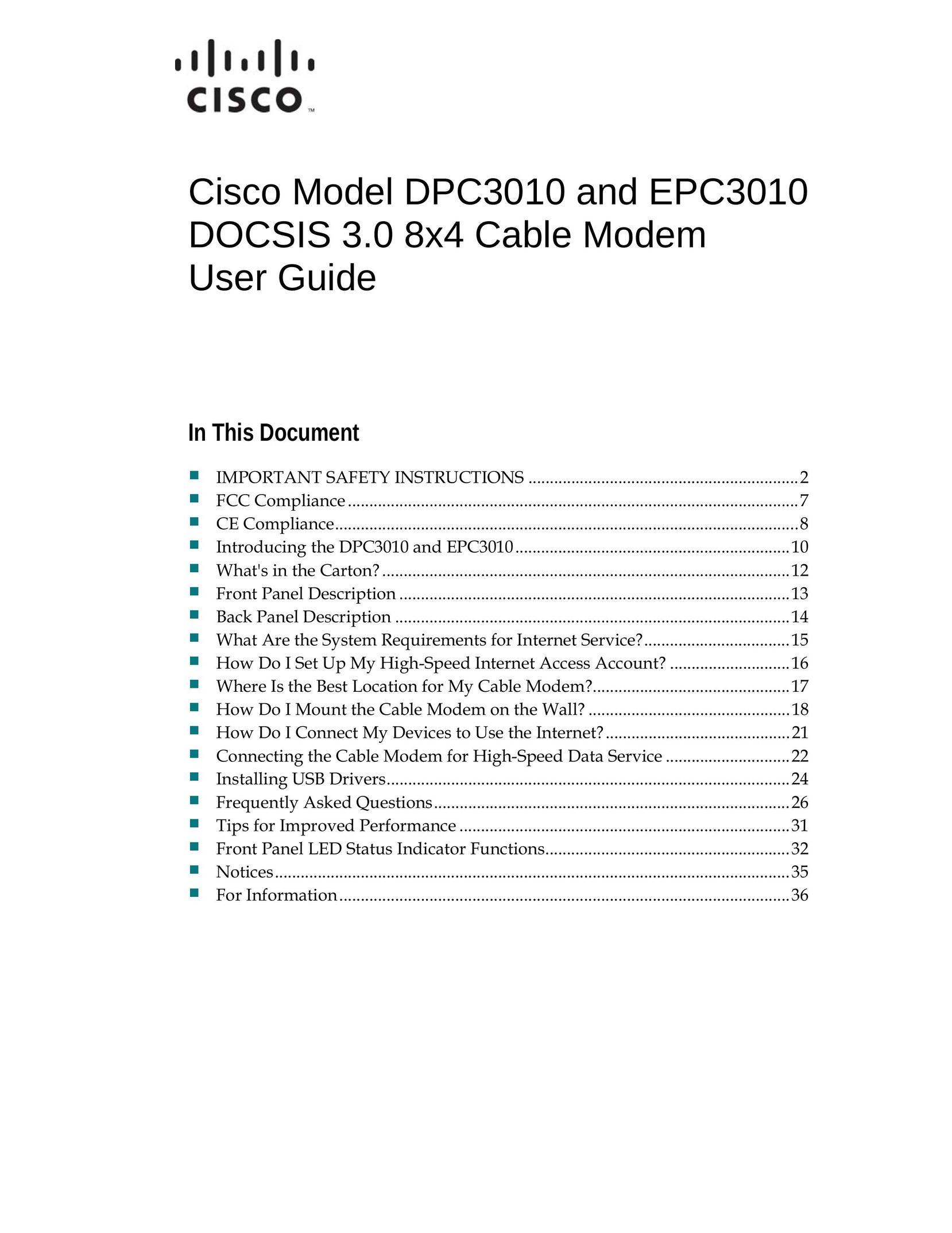 Cisco Systems 4027673 Modem User Manual