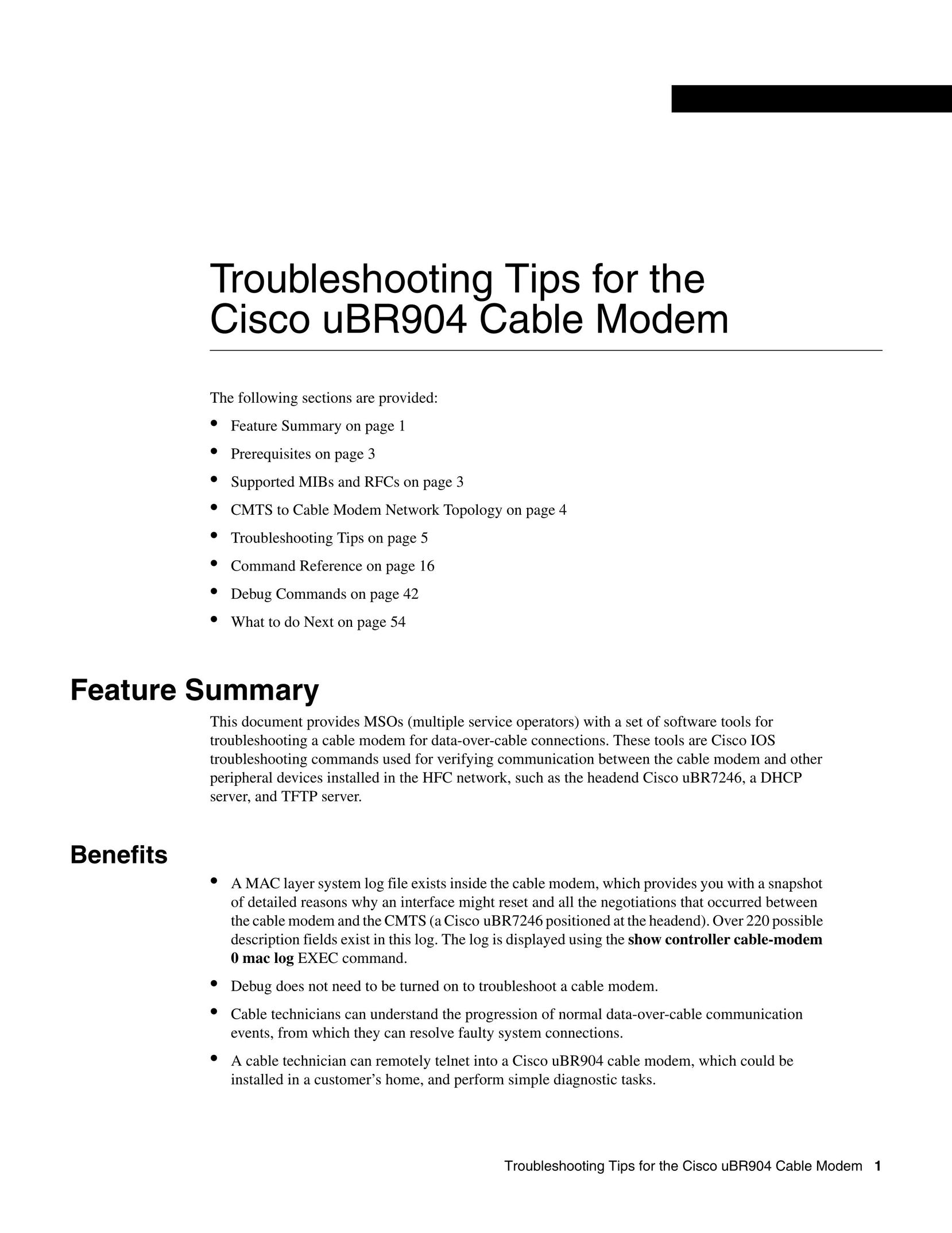 Cisco Systems UBR904 Modem User Manual