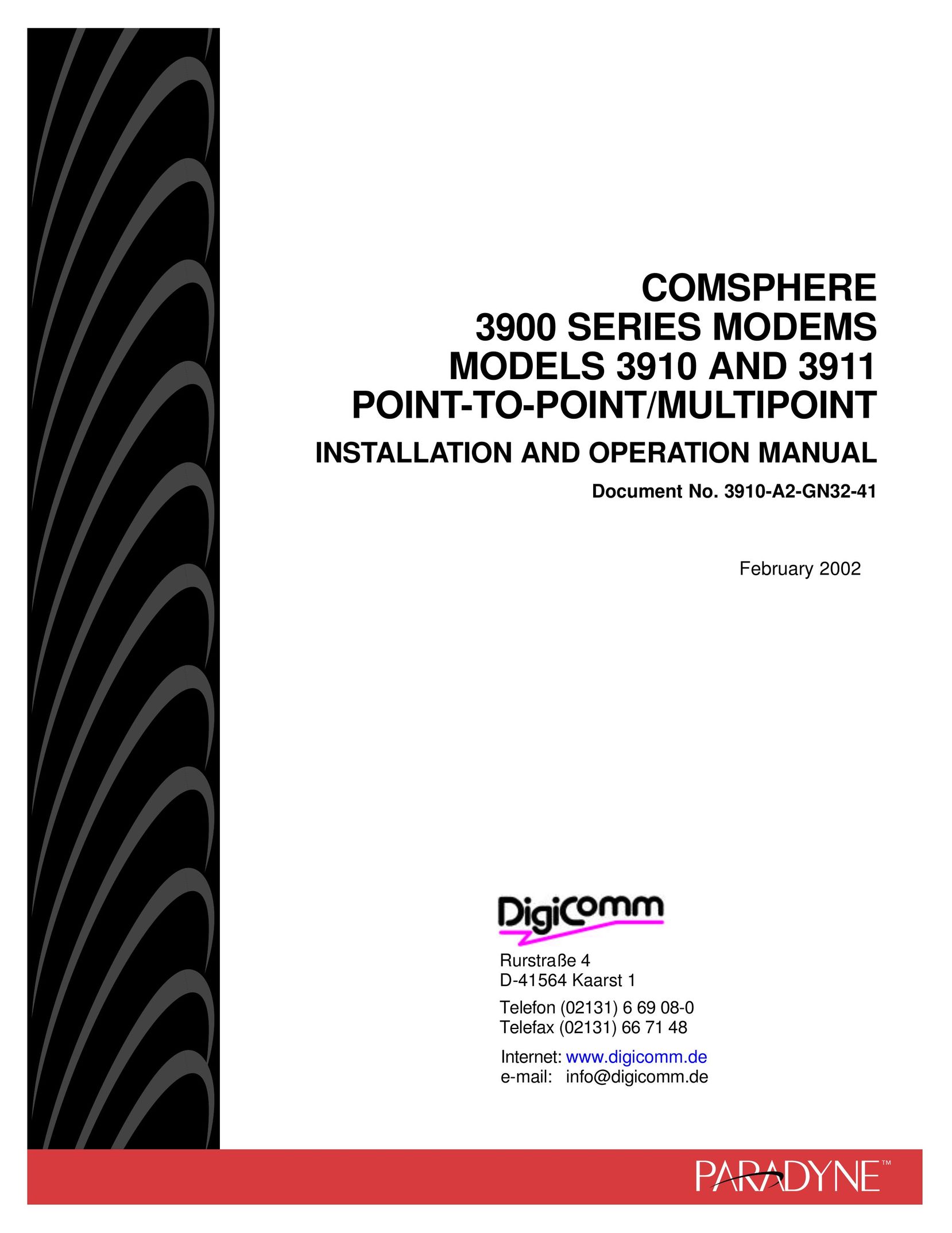 Digicom 3910 Modem User Manual