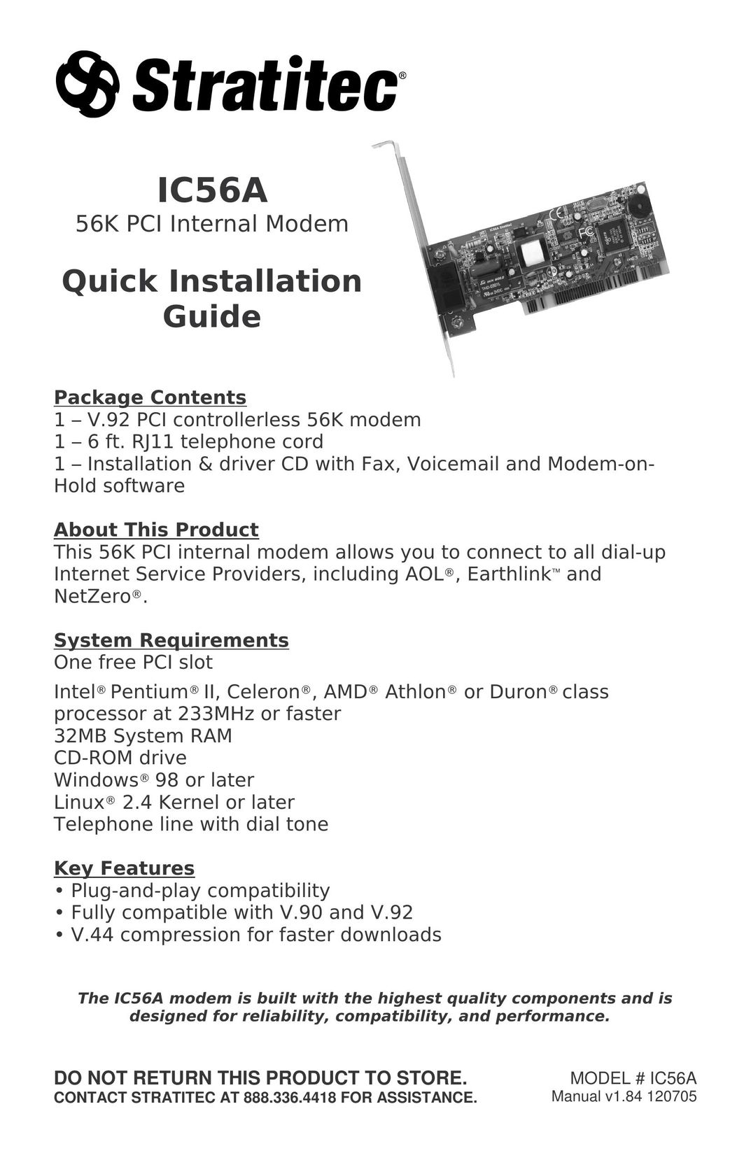 HP (Hewlett-Packard) IC56A Modem User Manual