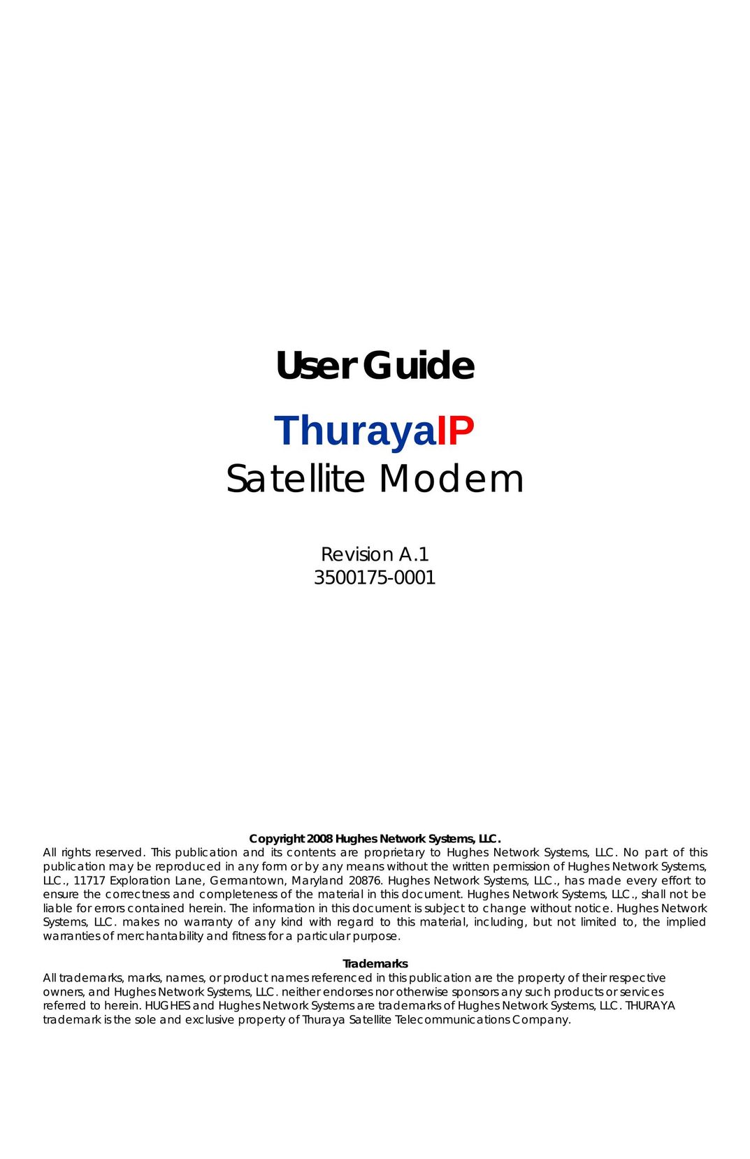 Hughes ThurayaIP Modem User Manual