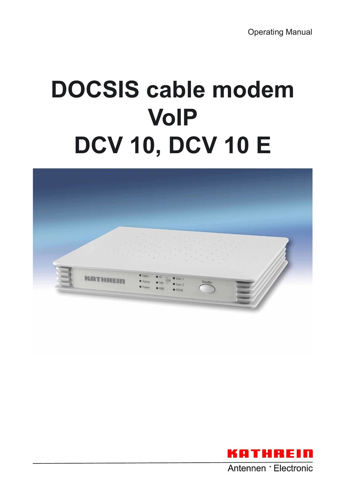 Kathrein DCV 10 Modem User Manual