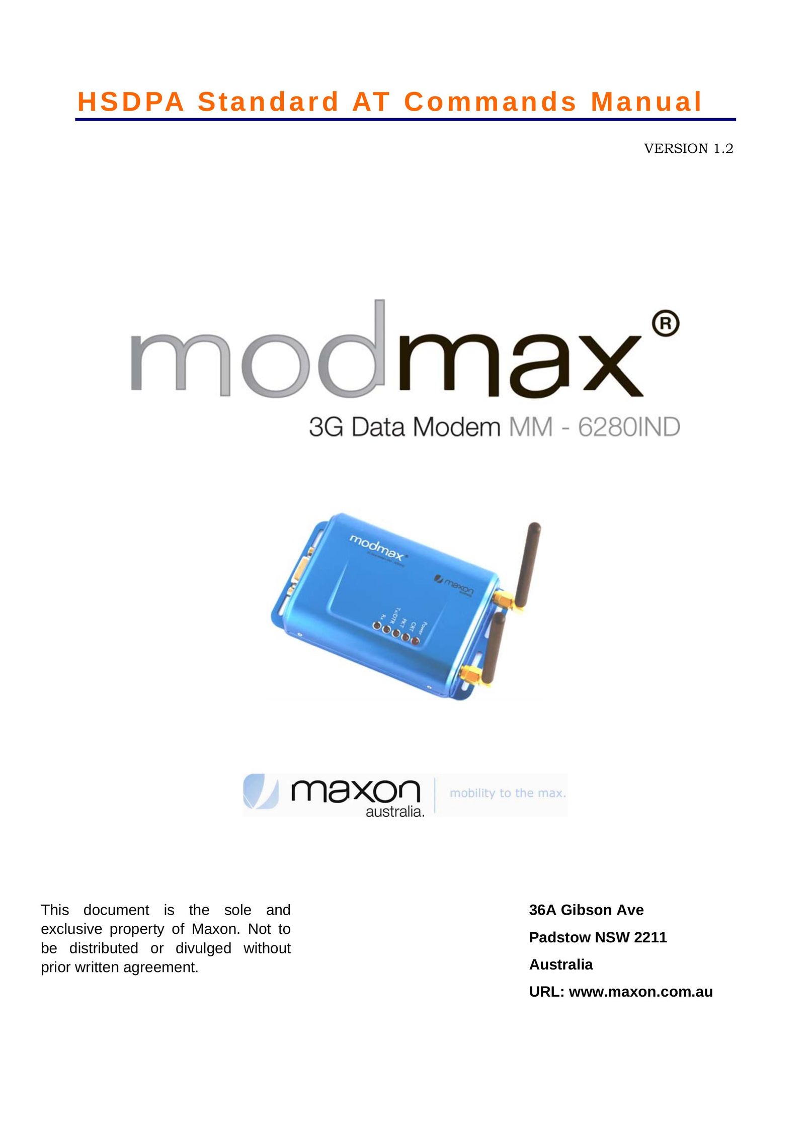 Maxon Telecom MM-6280IND Modem User Manual