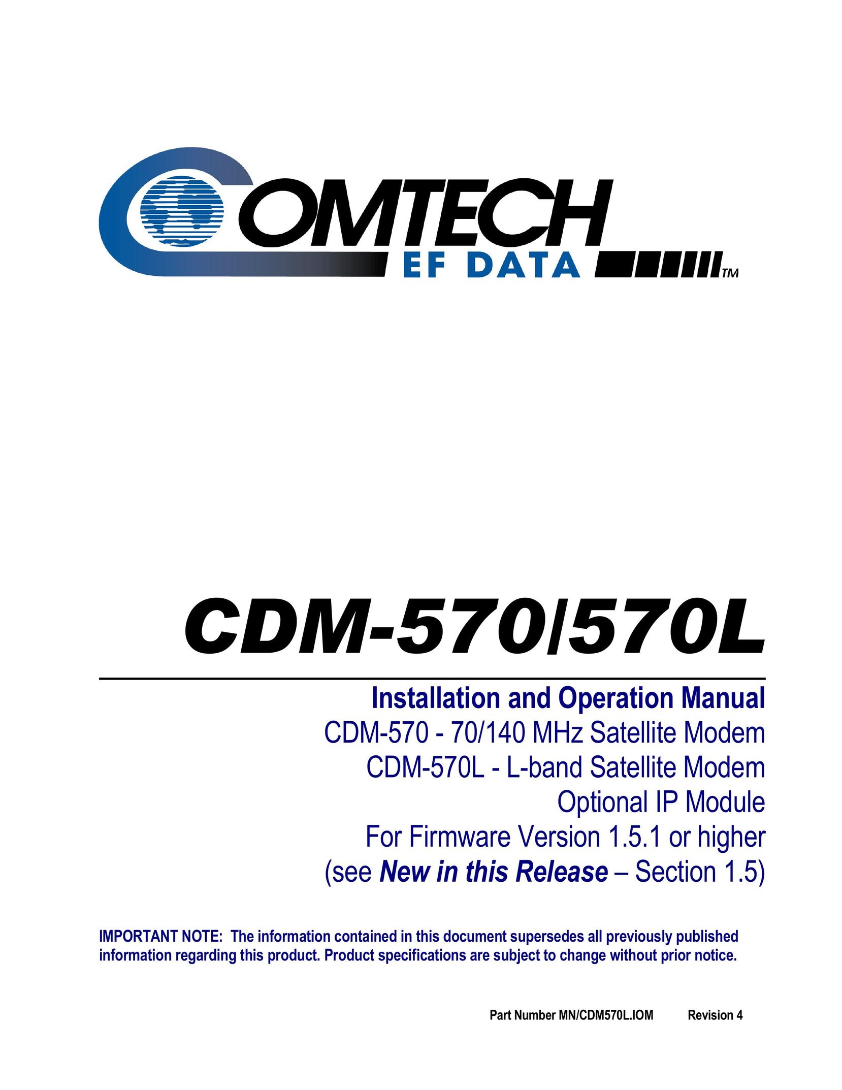 Mocomtech CDM-570L Modem User Manual