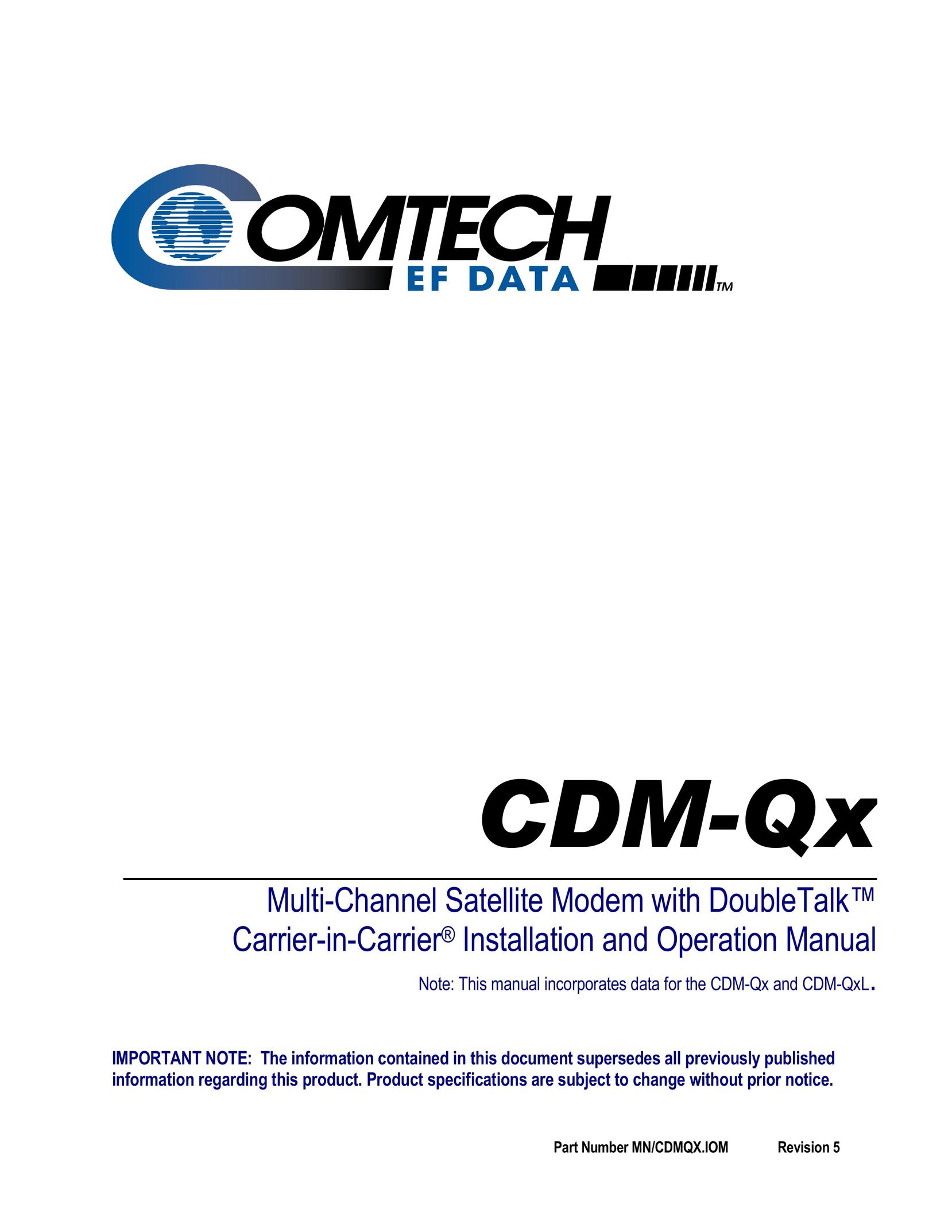 Mocomtech CDM-QX Modem User Manual