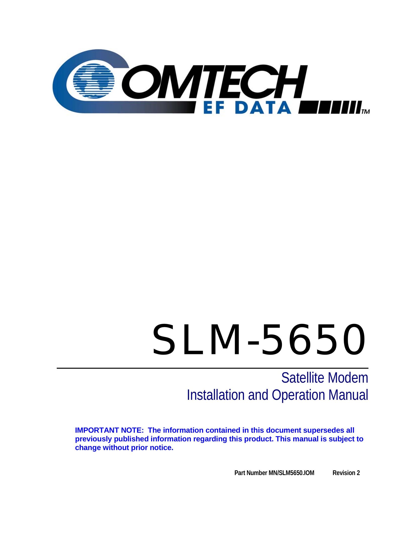 Mocomtech SLM-5650 Modem User Manual