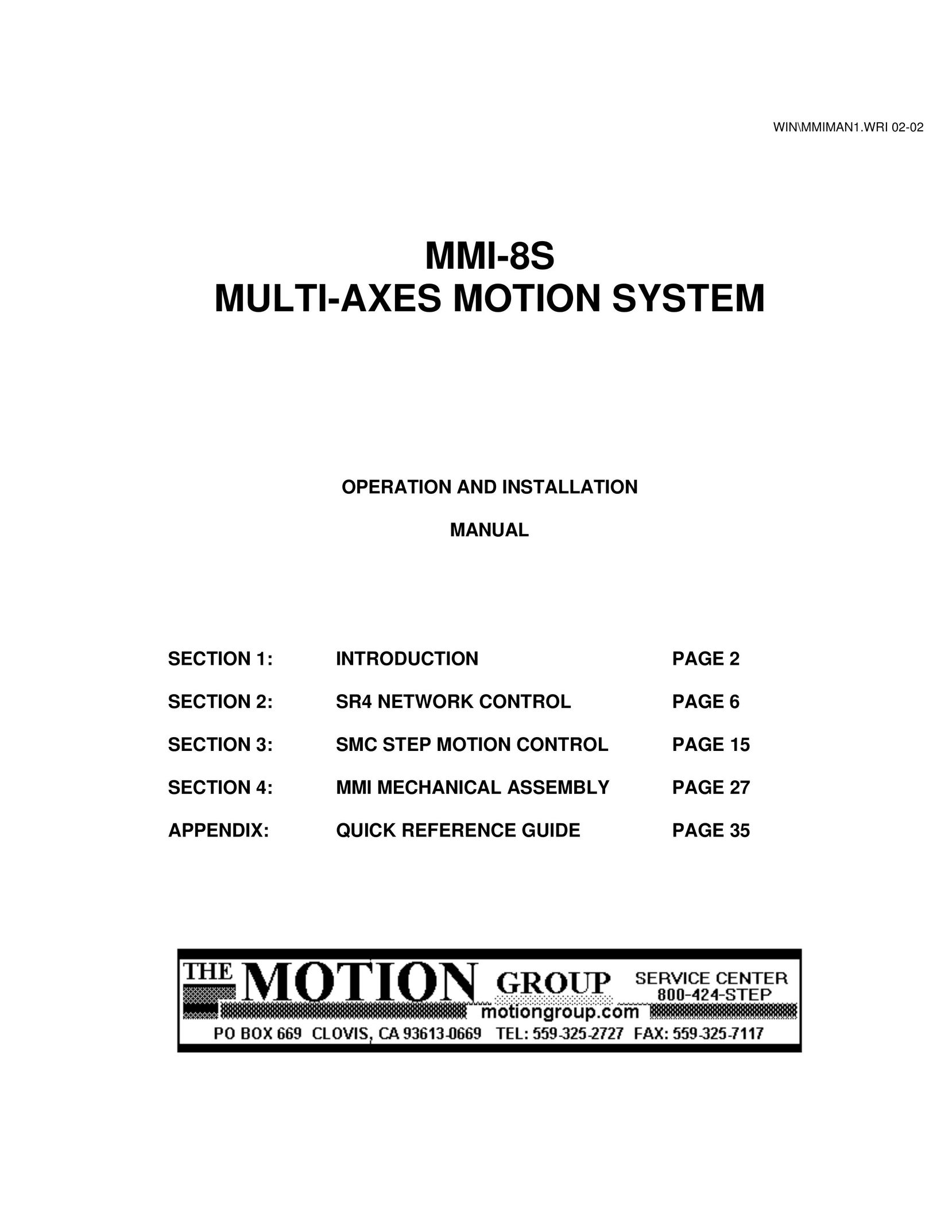 Motion MMI-8S Modem User Manual