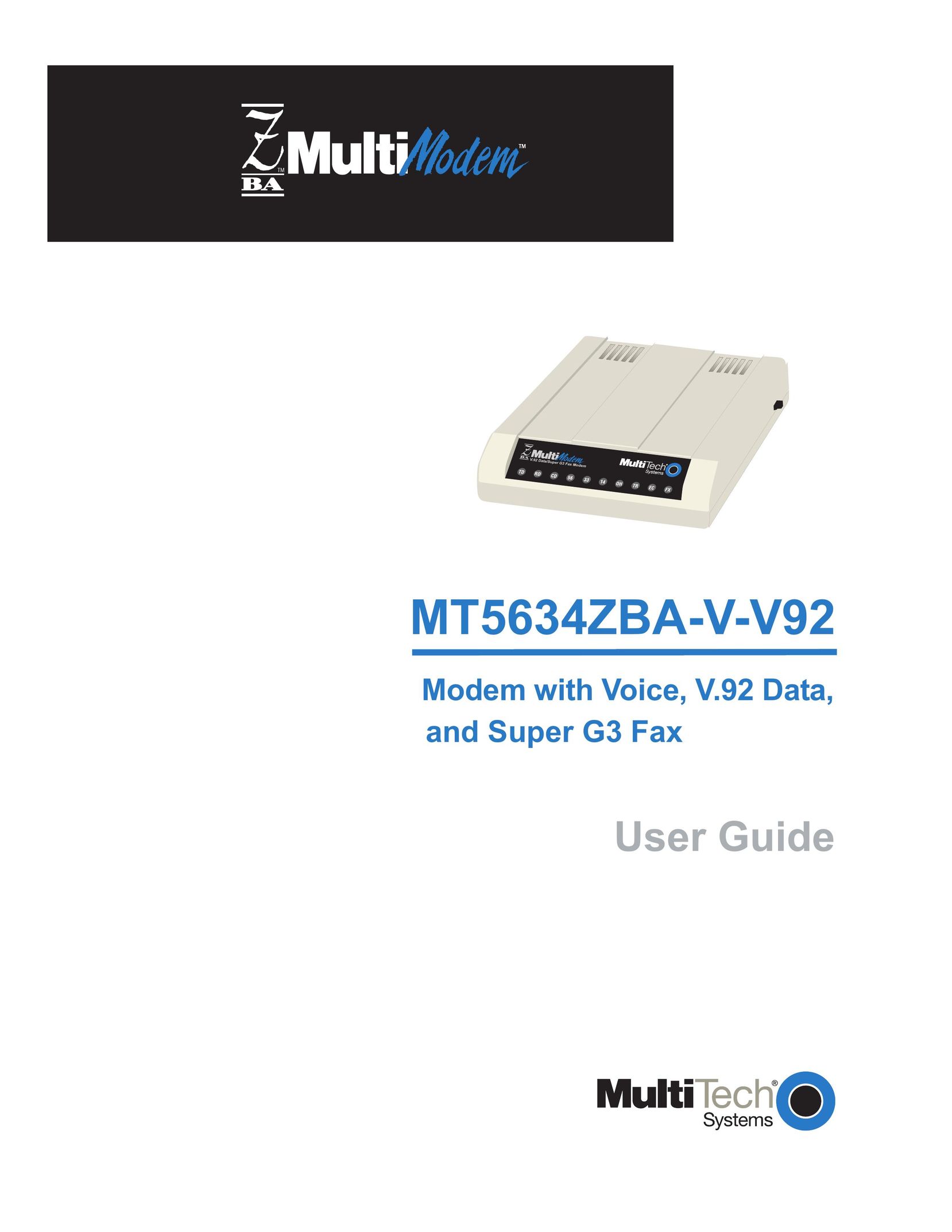 Multi Tech Equipment MT5634ZBA-V-V92 Modem User Manual