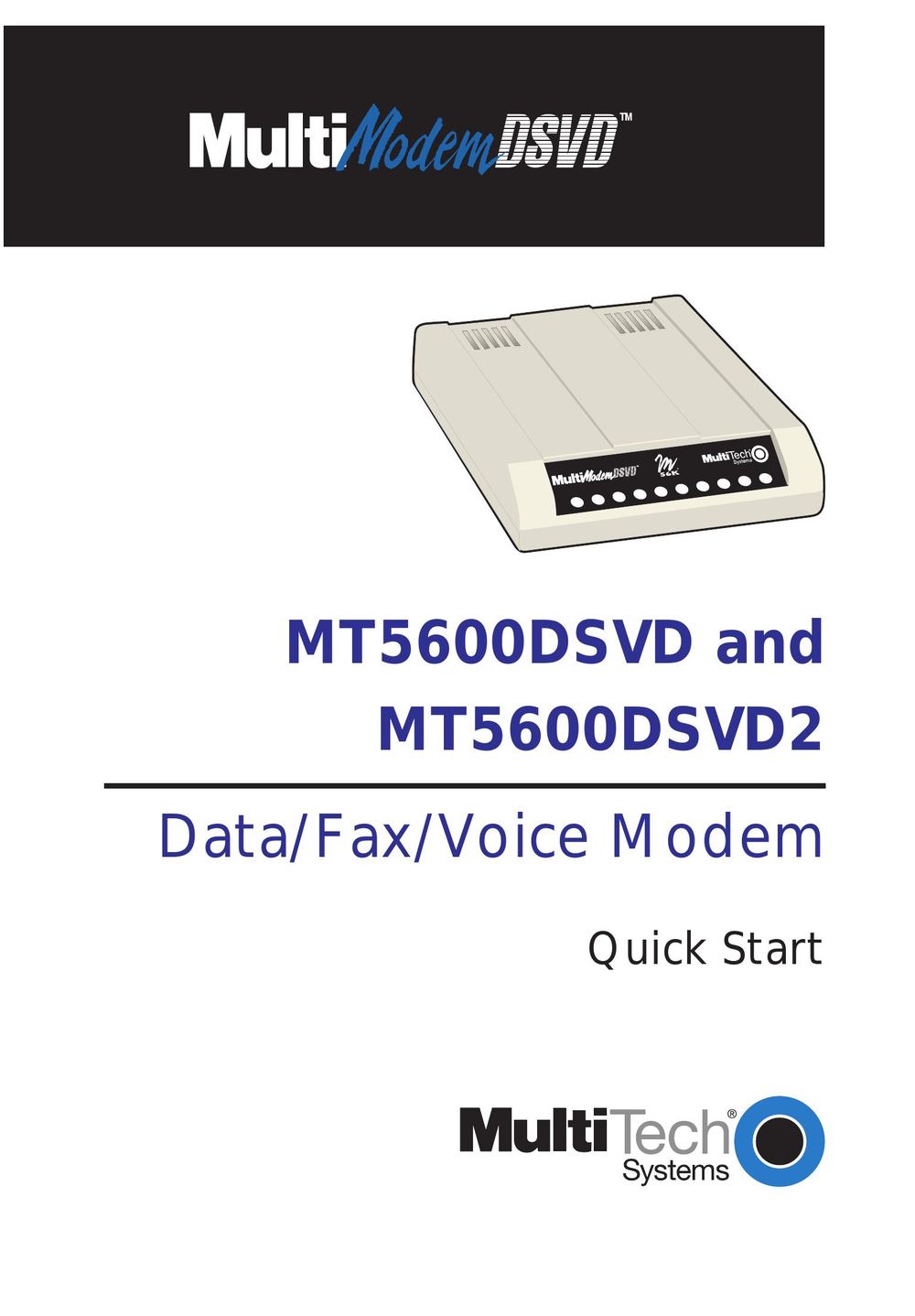 Multi-Tech Systems MT5600DSVD2 Modem User Manual