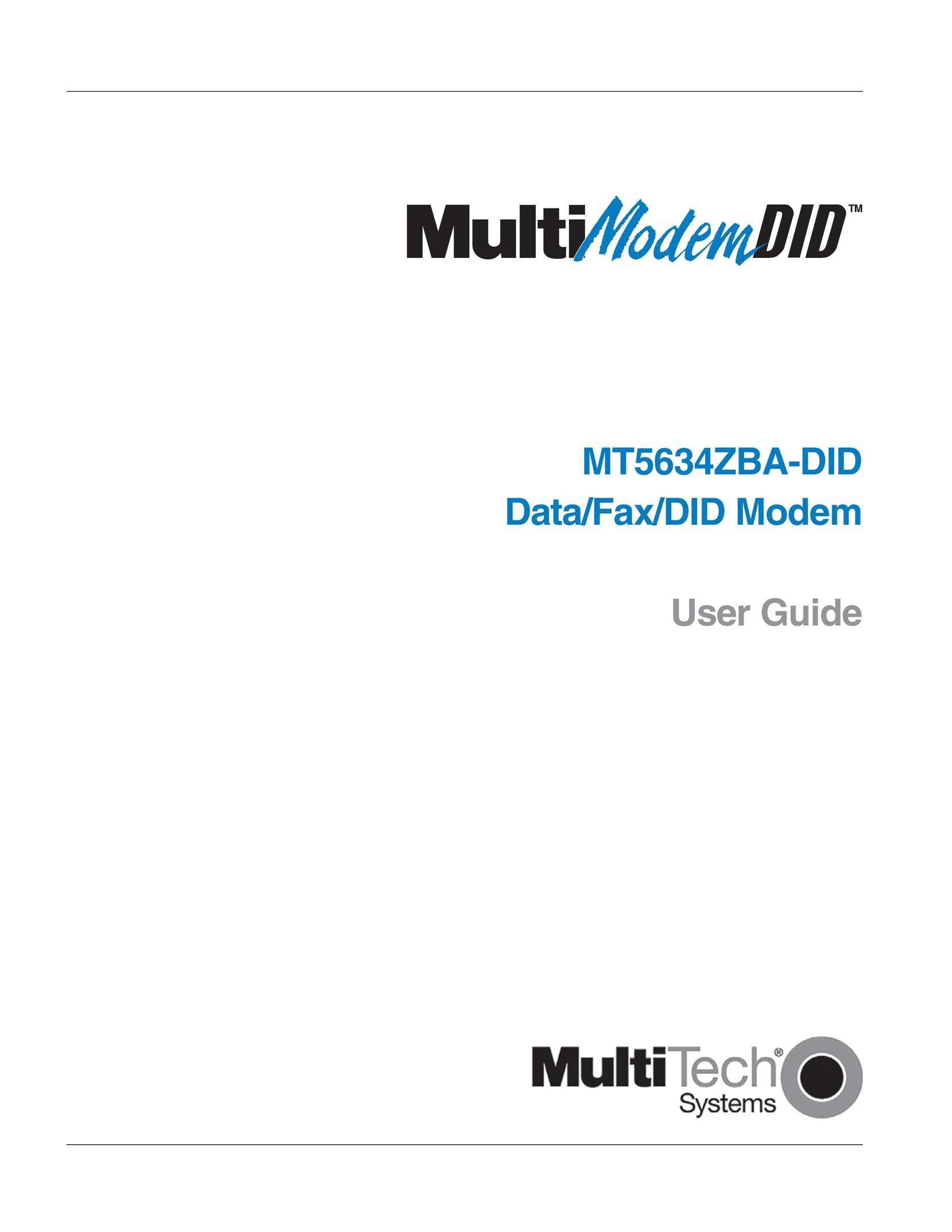 Multi-Tech Systems MT5634ZBA-DID Modem User Manual