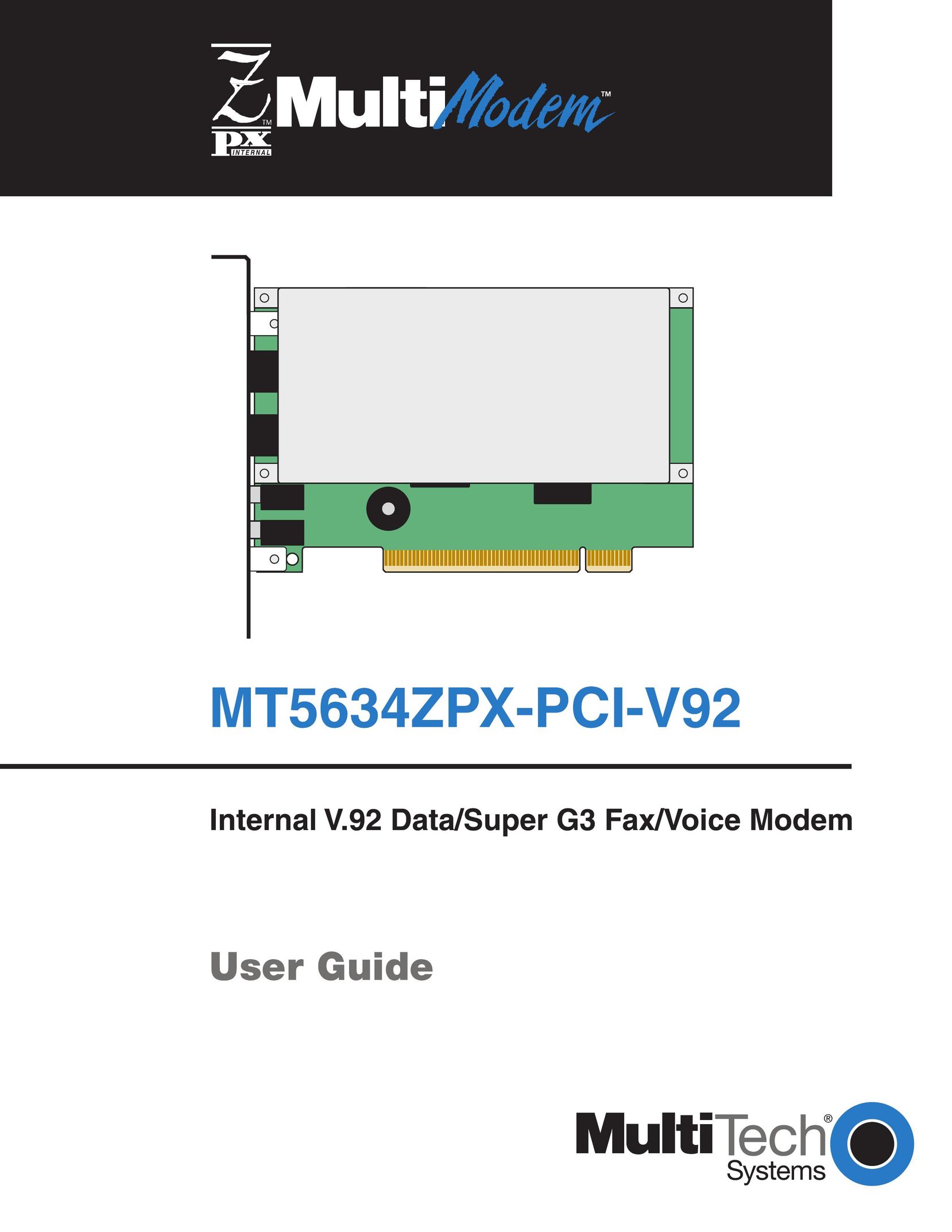 Multi-Tech Systems MT5634ZPX-PCI-V92 Modem User Manual