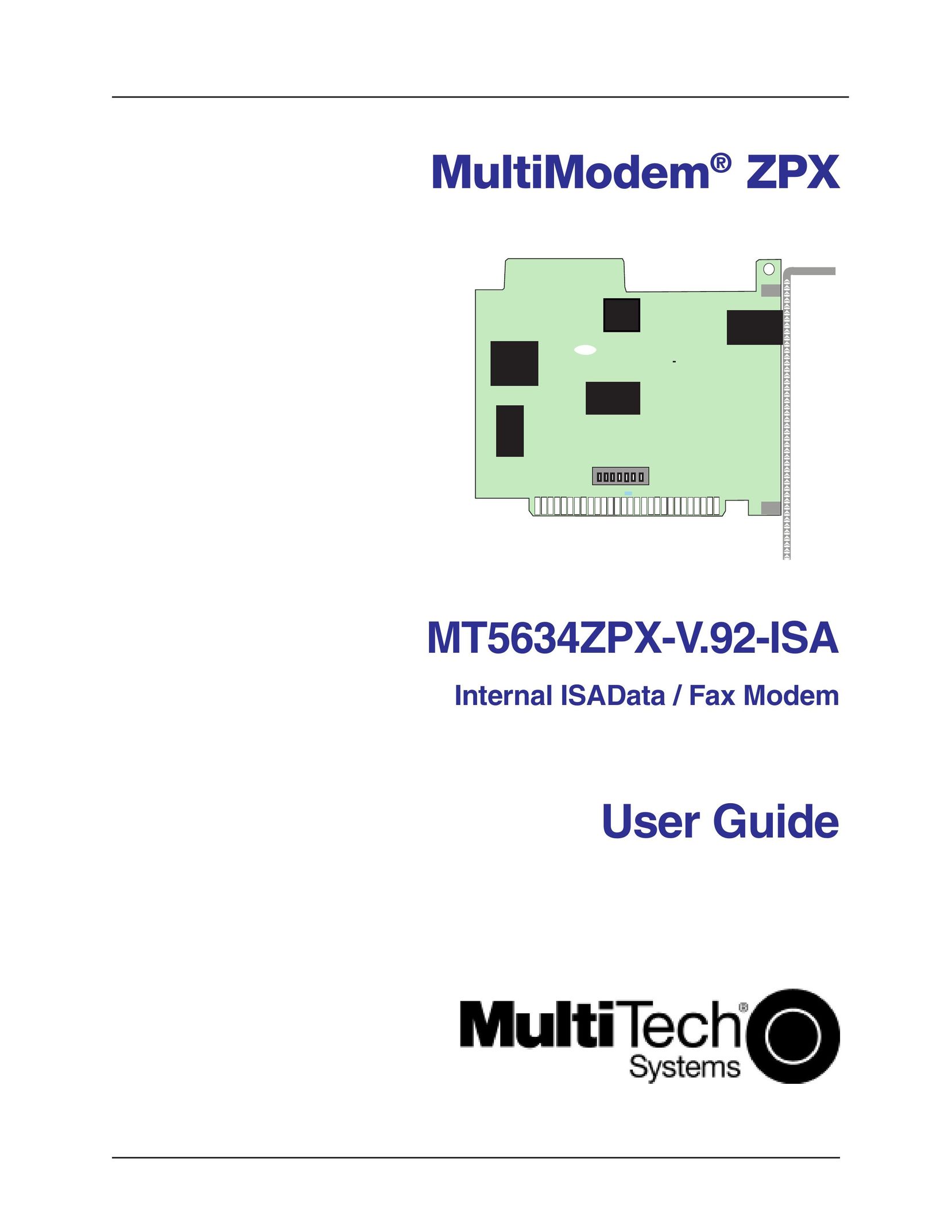 Multi-Tech Systems MT5634ZPX-V.92-ISA Modem User Manual