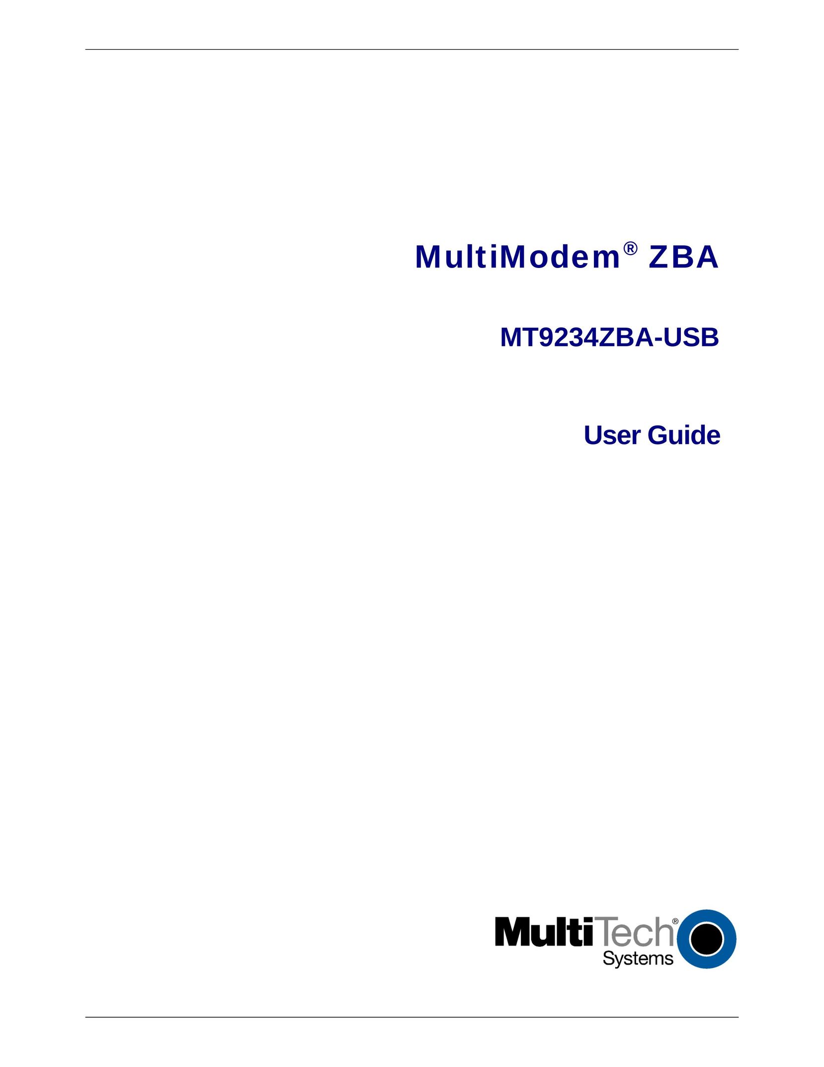 Multi-Tech Systems MT9234ZBA-USB Modem User Manual
