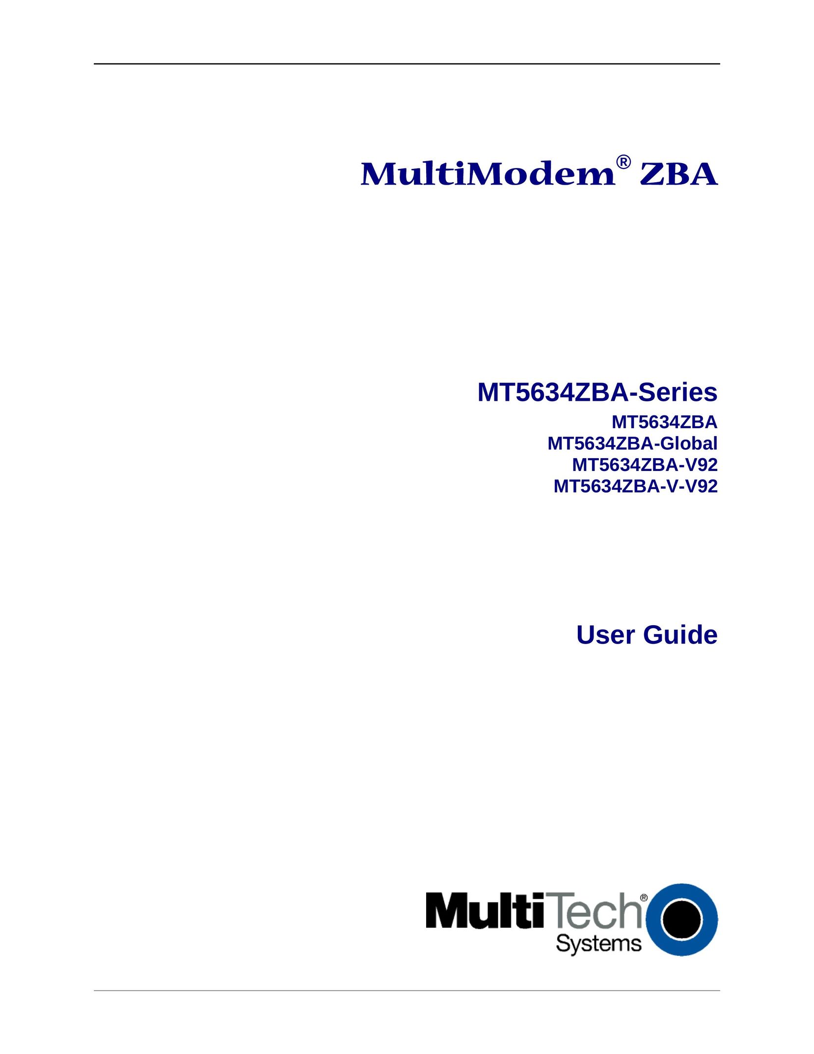 Multitech MT5634ZBA-SERIES Modem User Manual