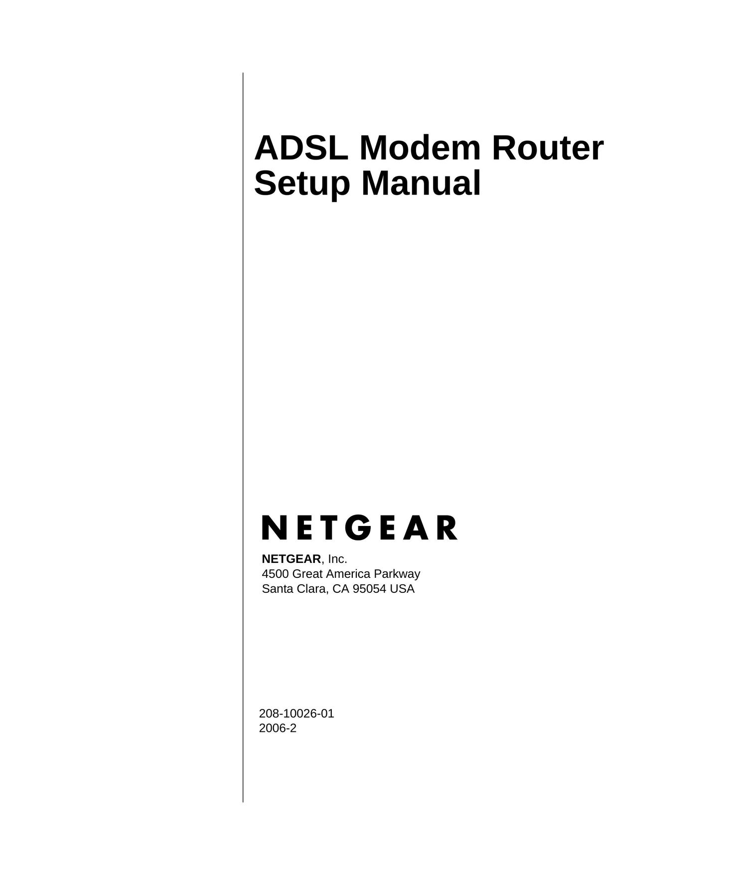 NETGEAR 208-10026-01 Modem User Manual