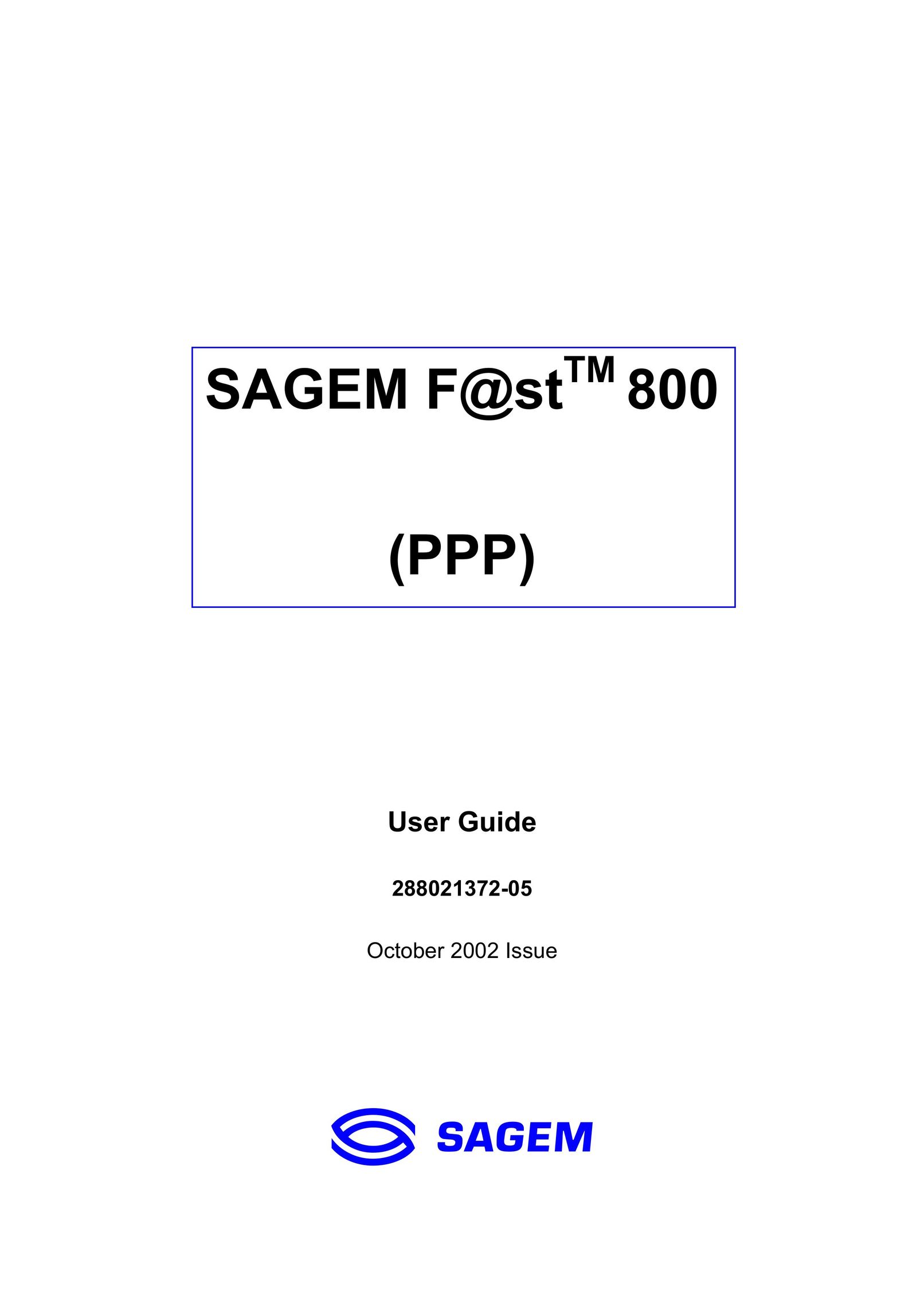 Sagem F@ST 800 Modem User Manual