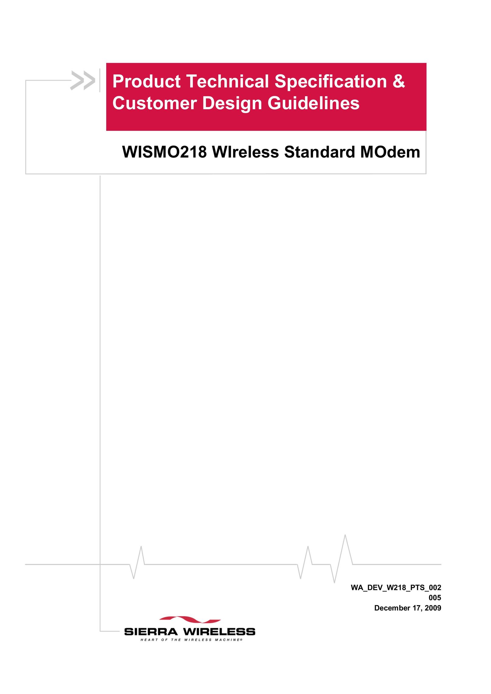 Sierra Wireless WISMO218 Modem User Manual