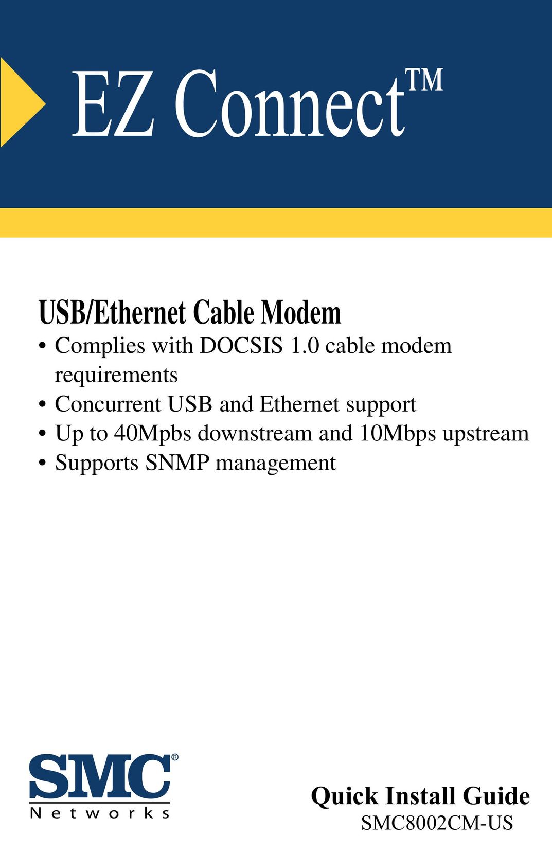 SMC Networks SMC8002CM-US Modem User Manual