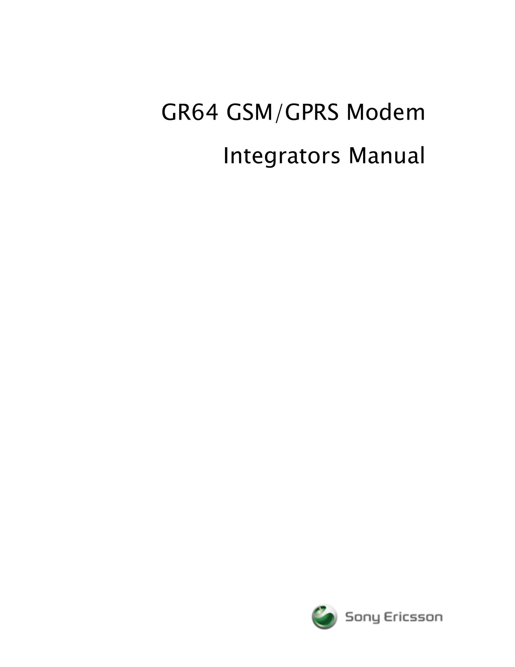 Sony Ericsson GR64 Modem User Manual