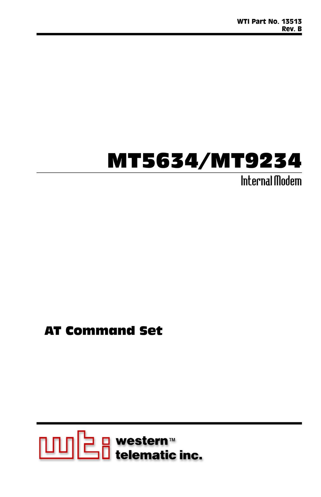 Western Telematic MT5634 Modem User Manual