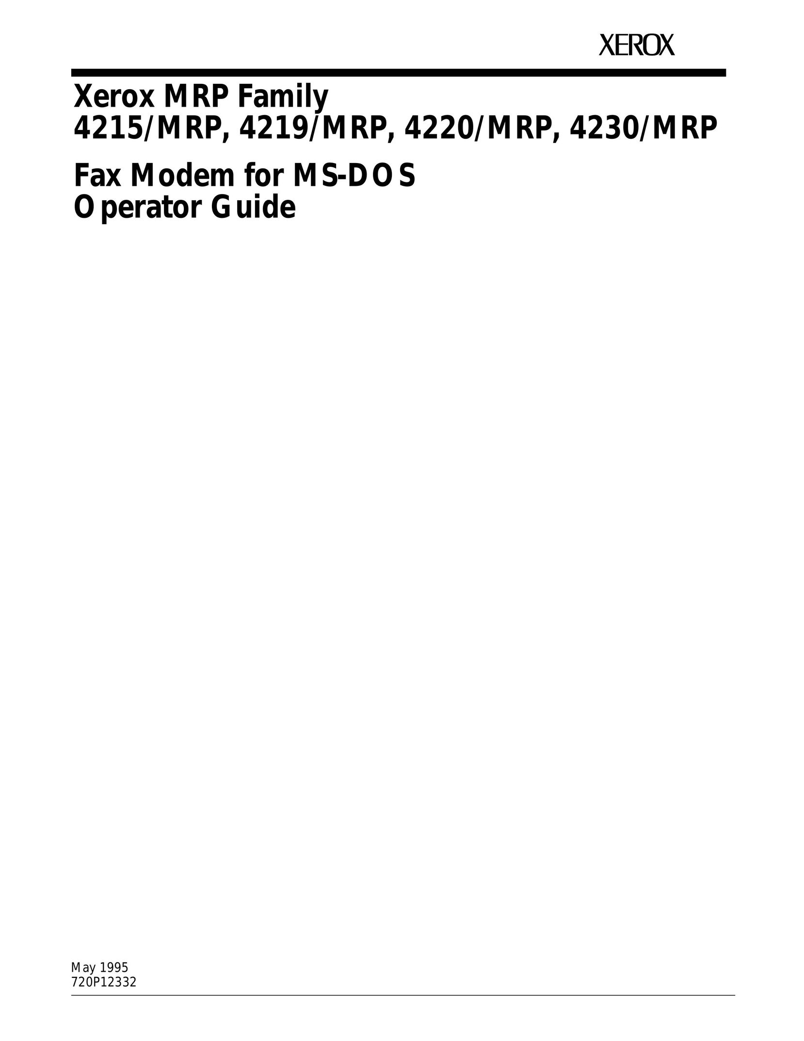 Xerox 4219/MRP Modem User Manual