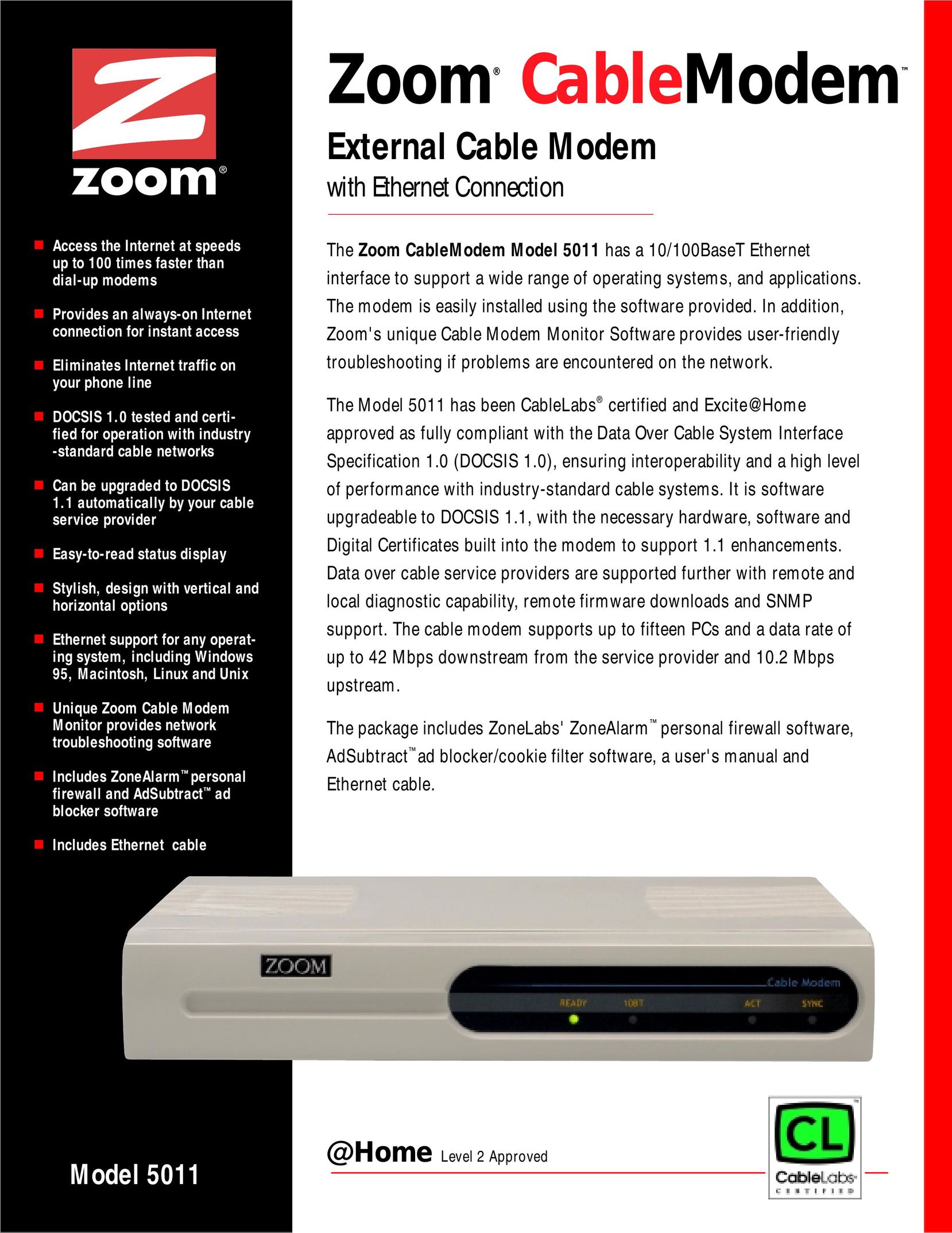 Zoom 5011 Modem User Manual