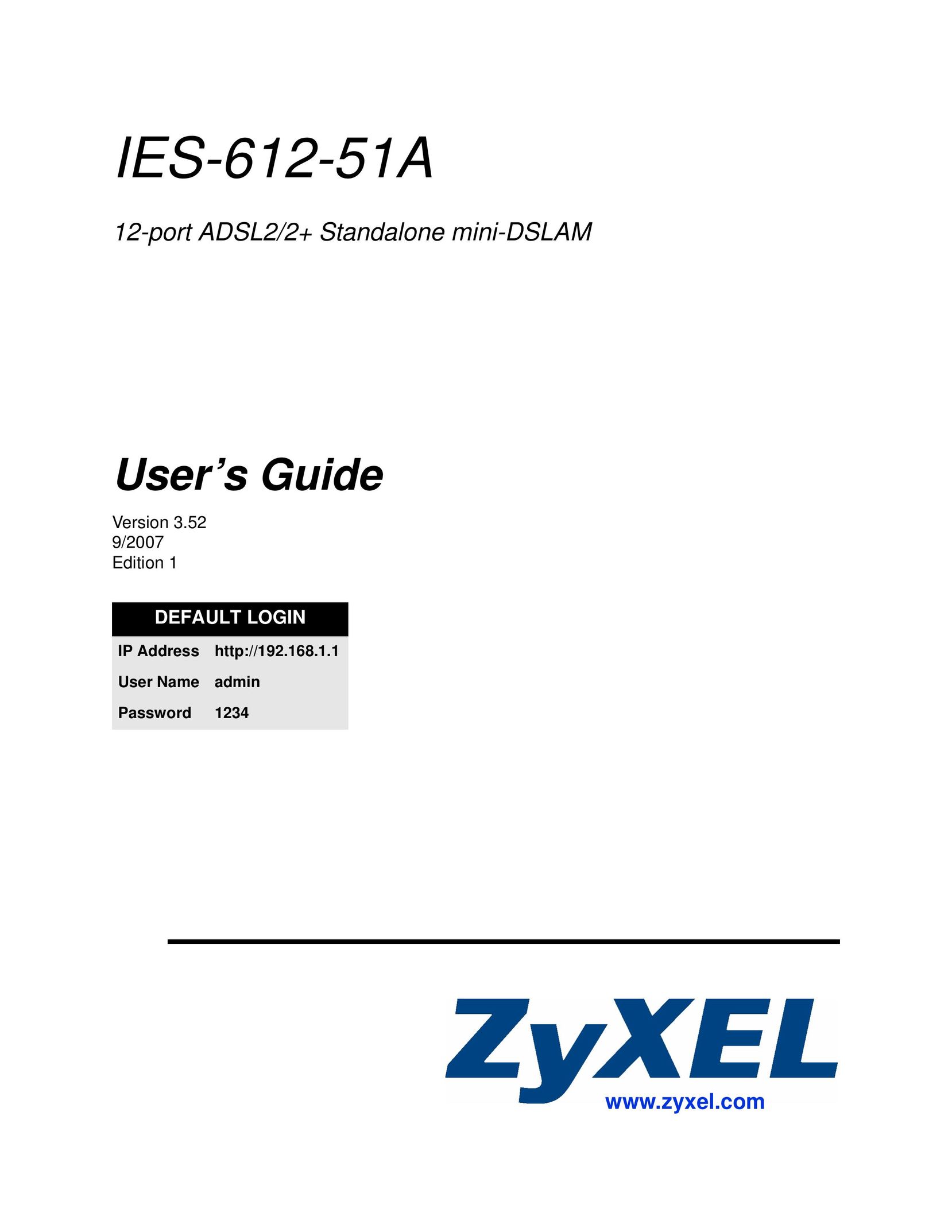 ZyXEL Communications IES-612-51A Modem User Manual