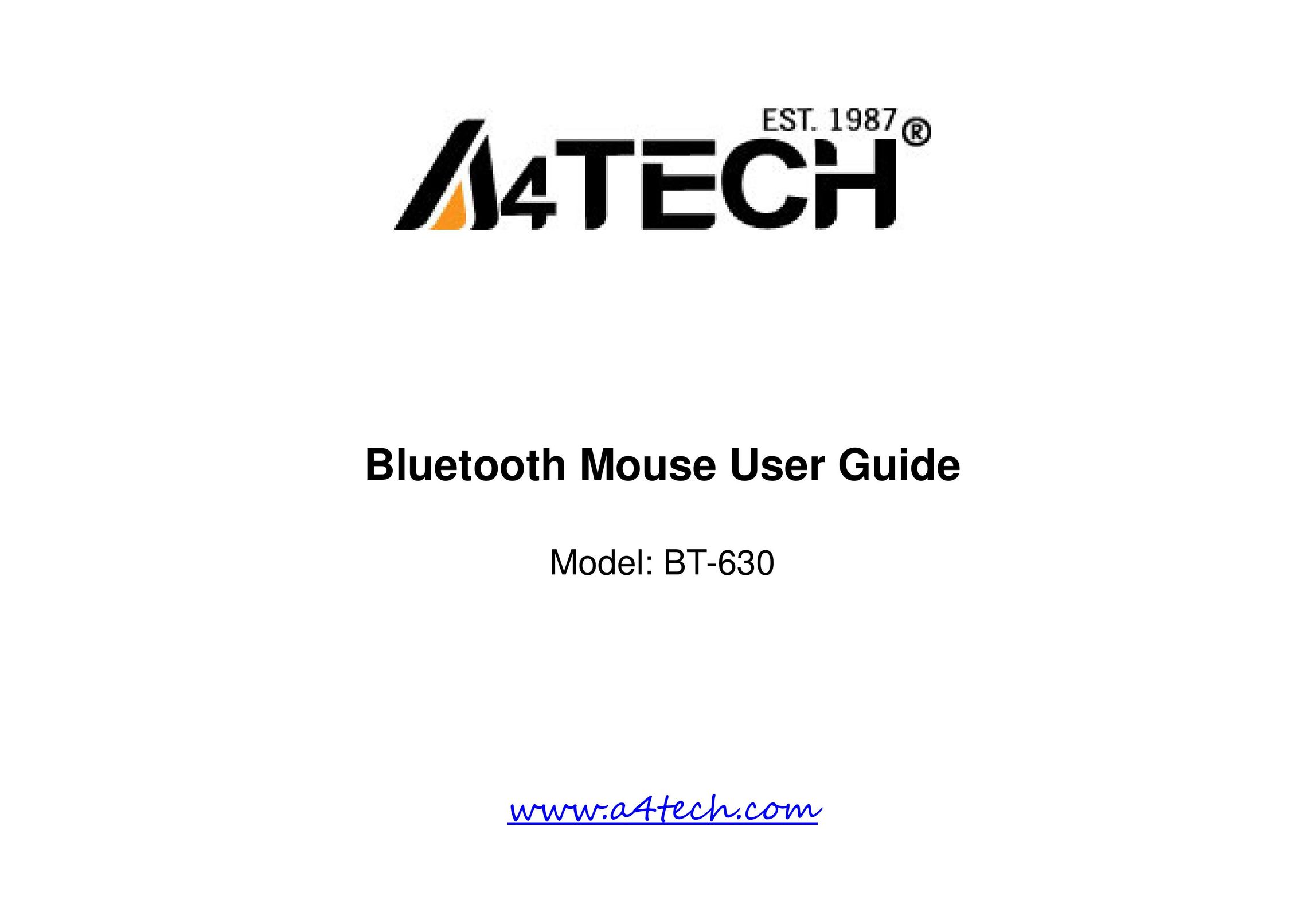 A4 Tech. BT-630 Mouse User Manual