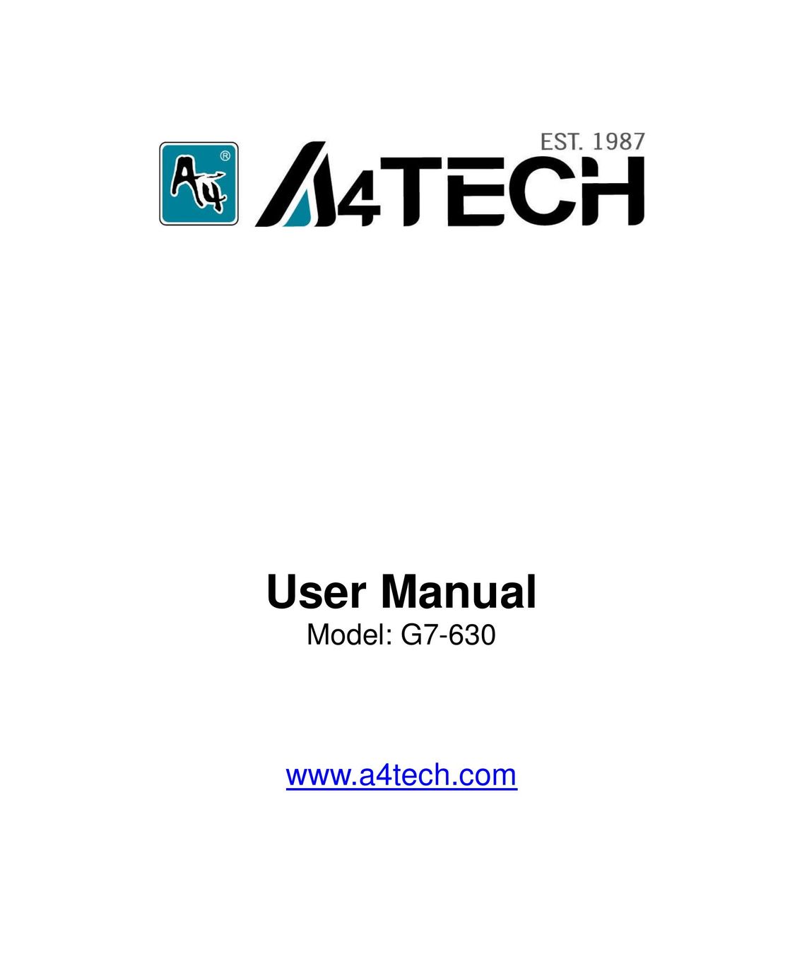 A4 Tech. G7-630 Mouse User Manual
