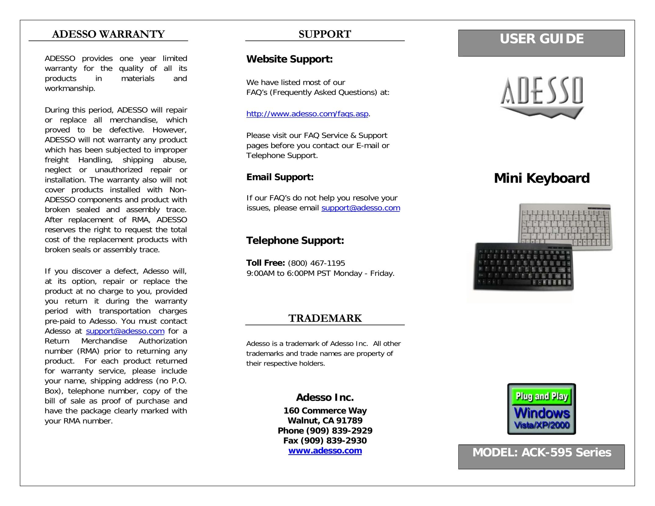 Adesso ACK-595 Mouse User Manual