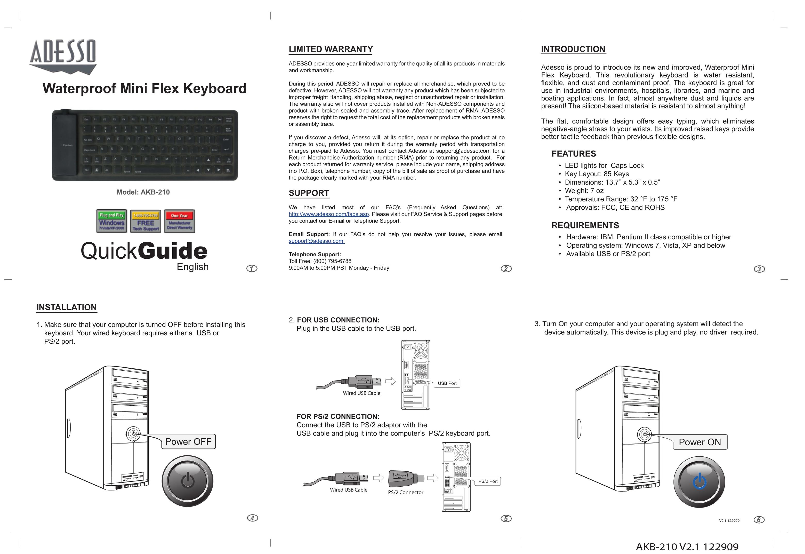 Adesso AKB-210 Mouse User Manual
