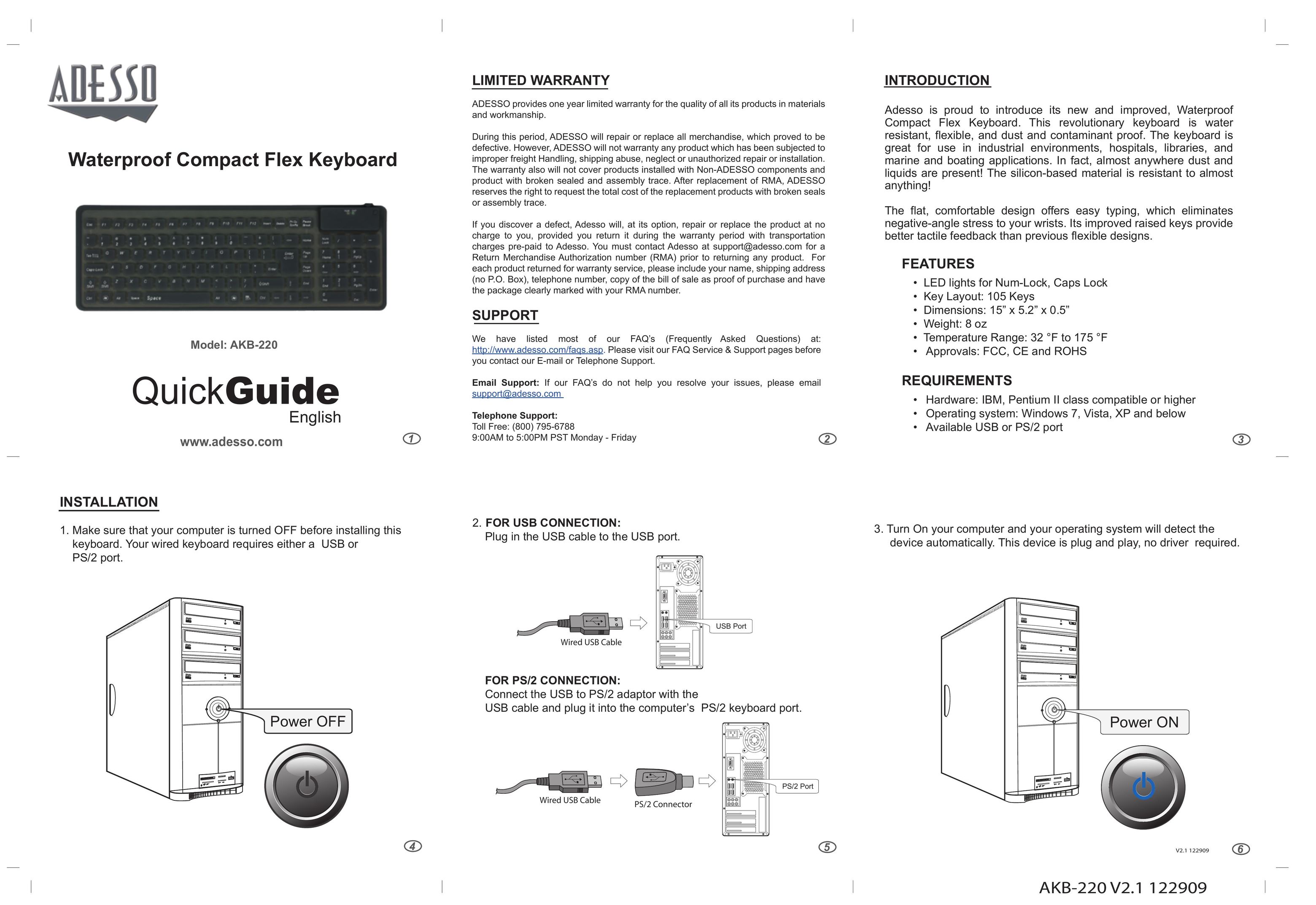 Adesso AKB-220 Mouse User Manual