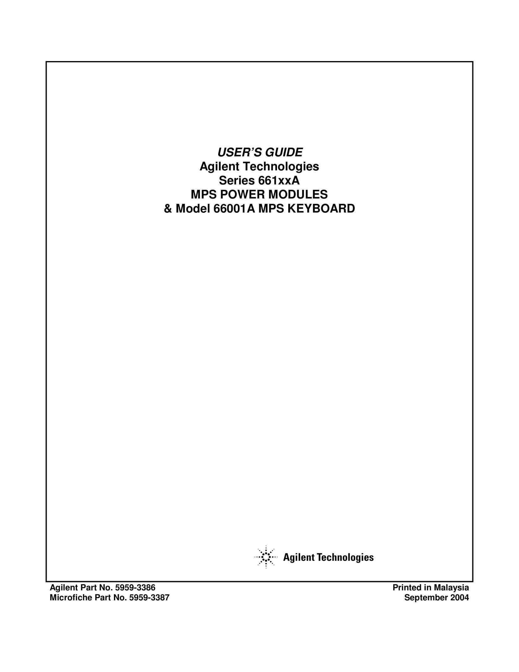 Agilent Technologies 66001A Mouse User Manual