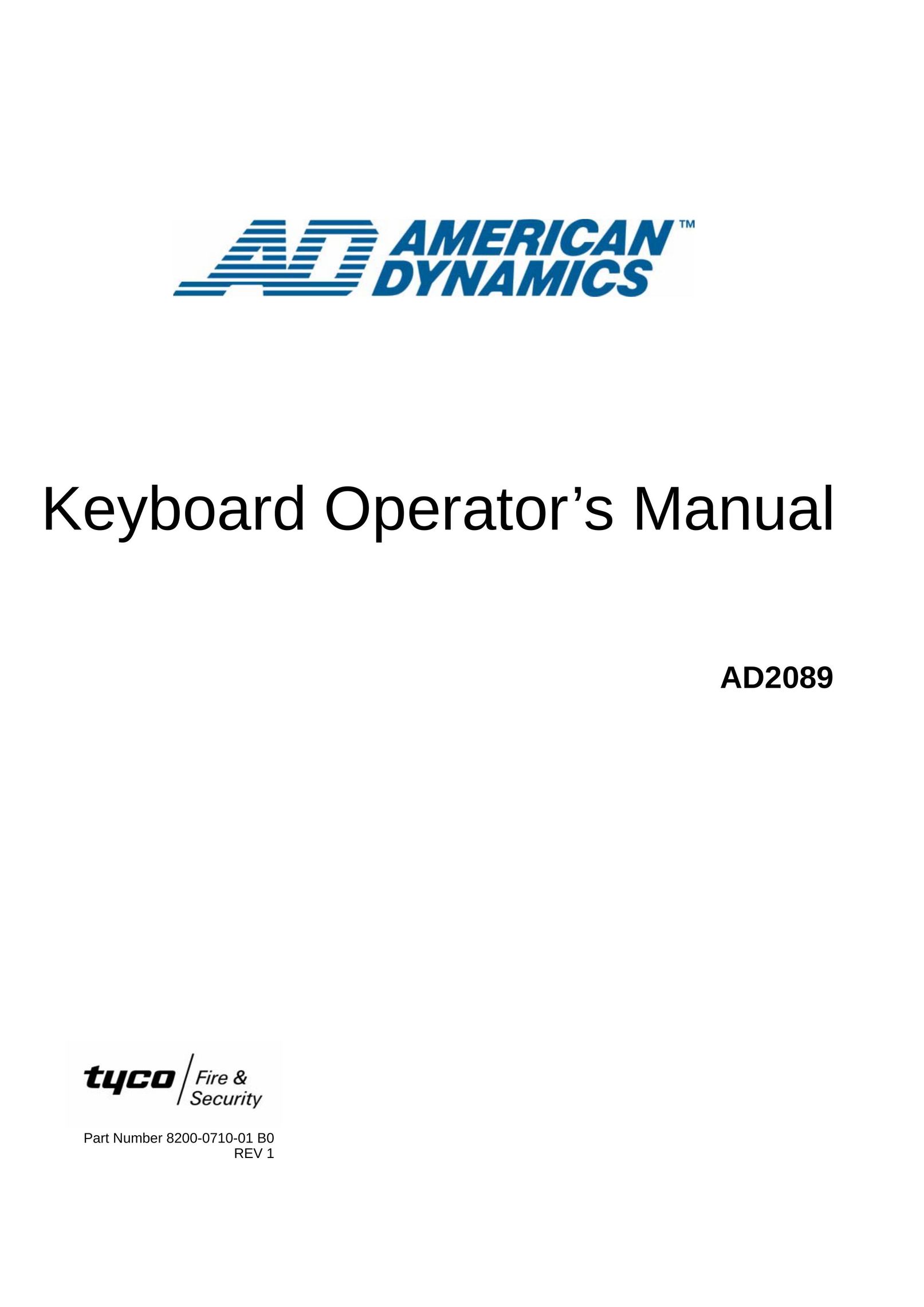 American Dynamics AD2089 Mouse User Manual