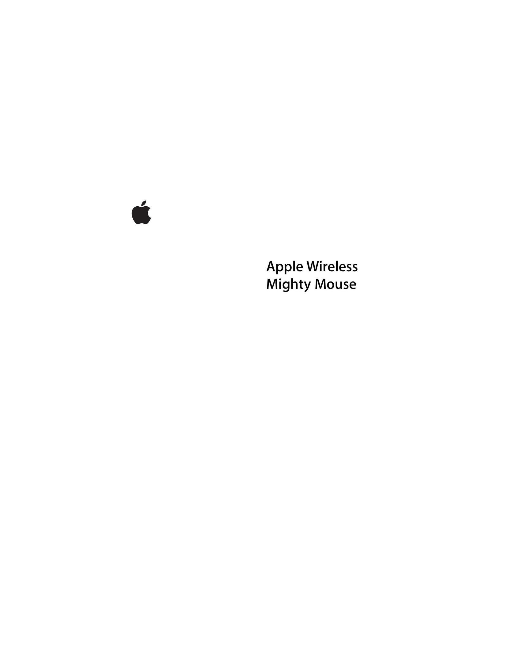 Apple Mighty Mouse Mouse User Manual