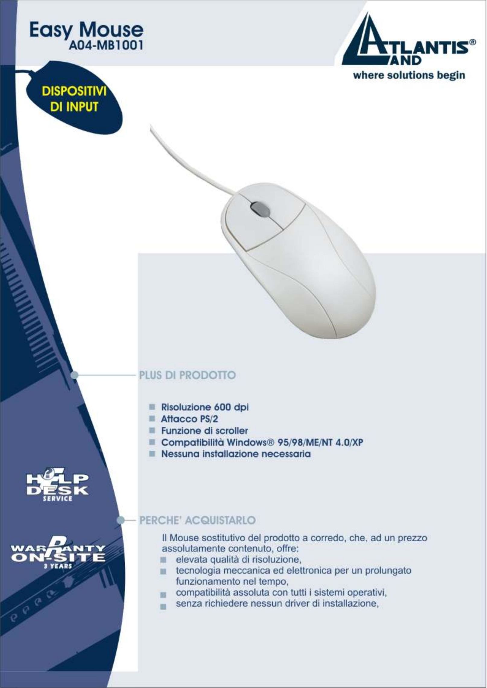 Atlantis Land A04-MB1001 Mouse User Manual