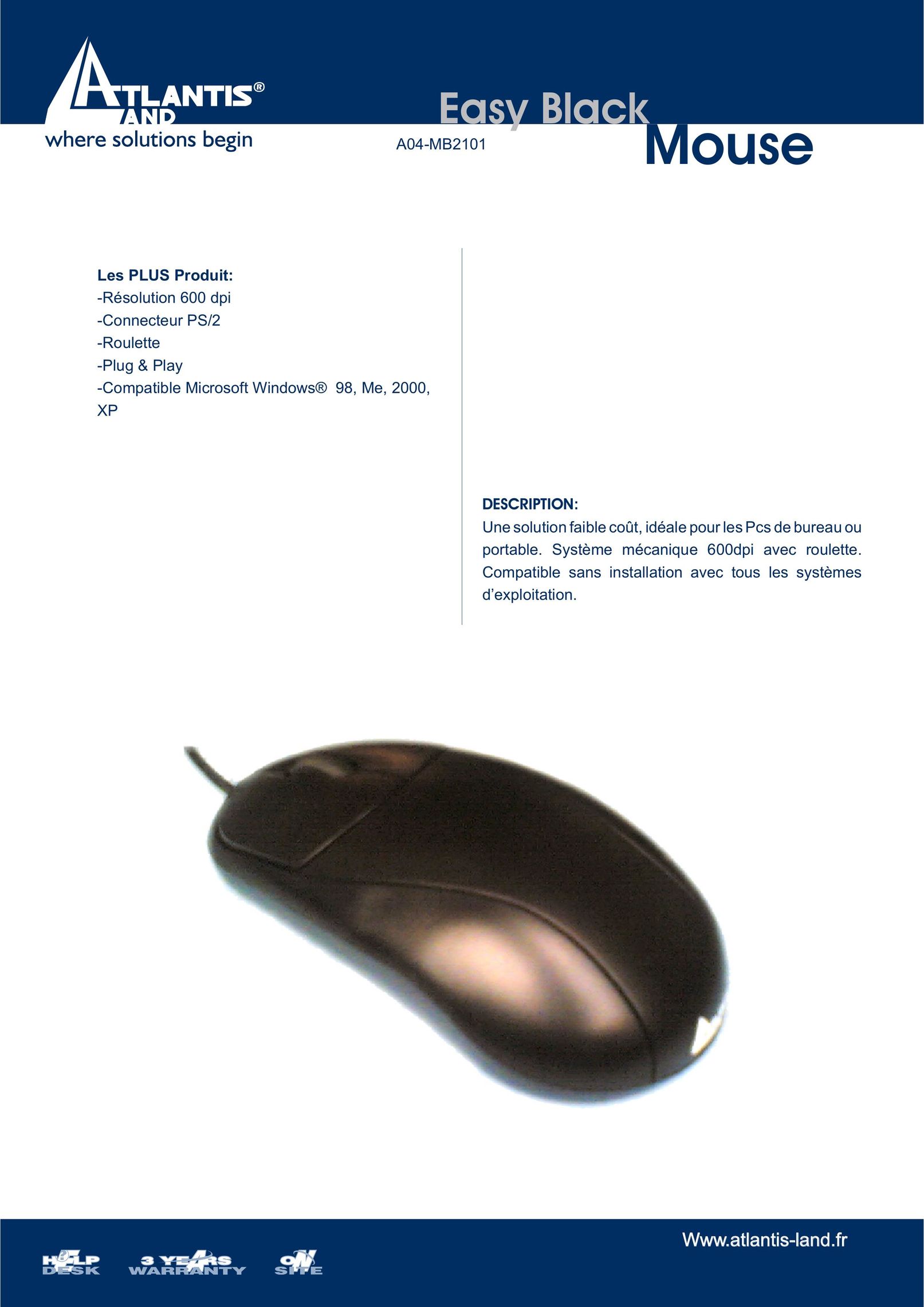 Atlantis Land A04-MB2101 Mouse User Manual