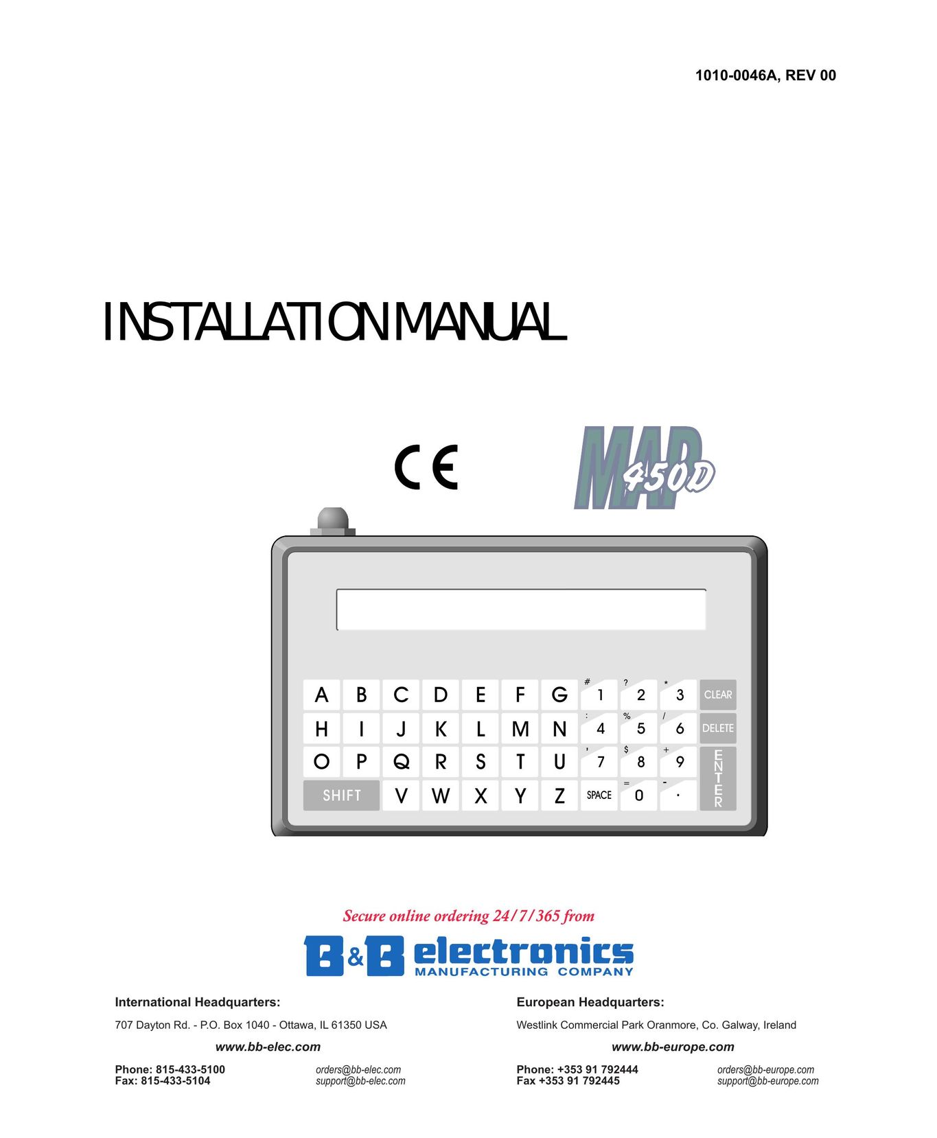 B&B Electronics MAP450D Mouse User Manual