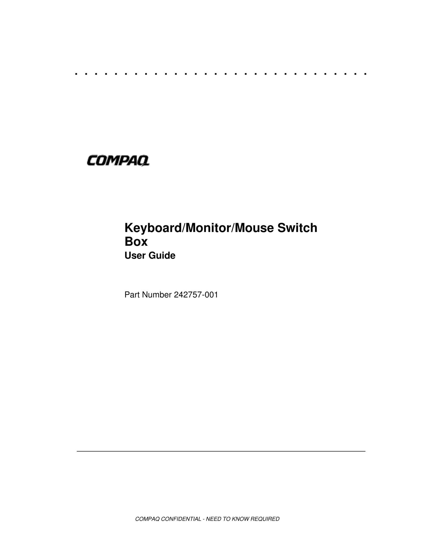 Compaq Keyboard/Monitor/Mouse Switch Box Mouse User Manual