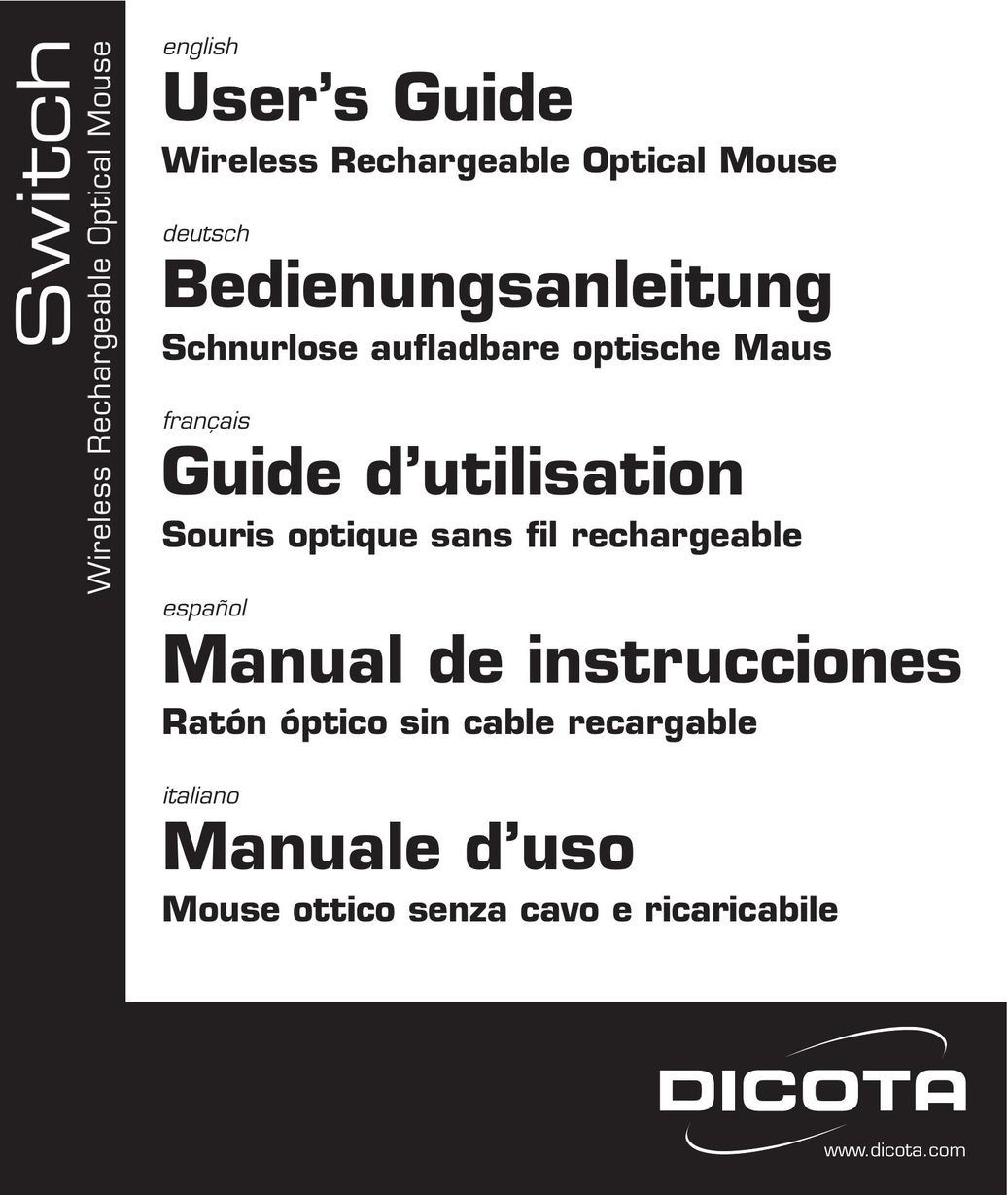 Dicota Optical Mouse Mouse User Manual